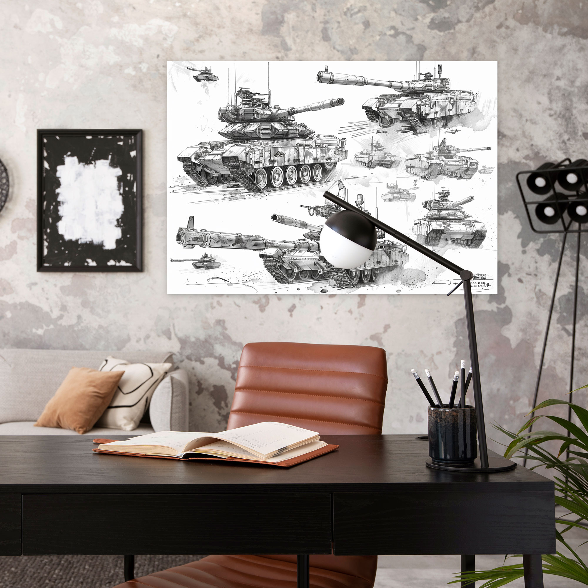 Savaş Makineleri Duvar Sanatı - Leonardo Da Vinci Ev Dekorasyonu Duvar Sanatı