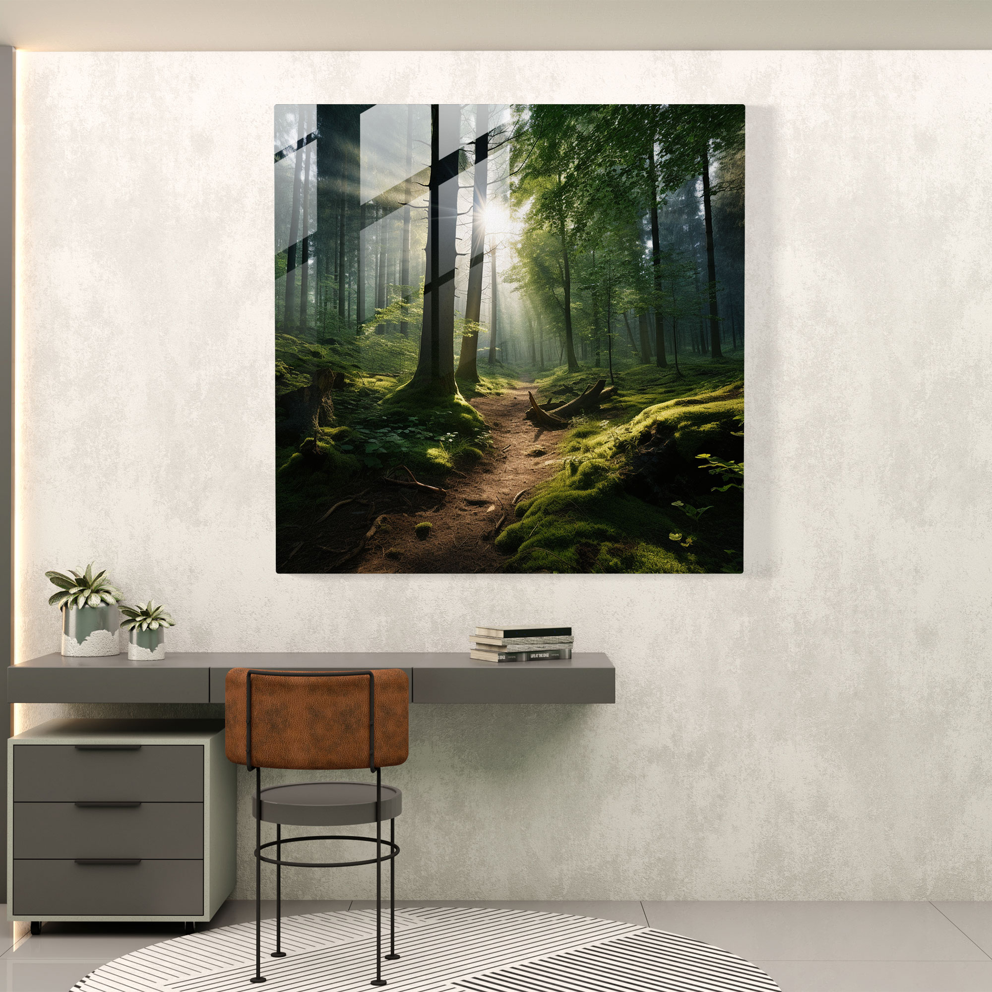 Glasbild Waldzauber - Modernes Glaswandkunstwerk - Glas Kunst