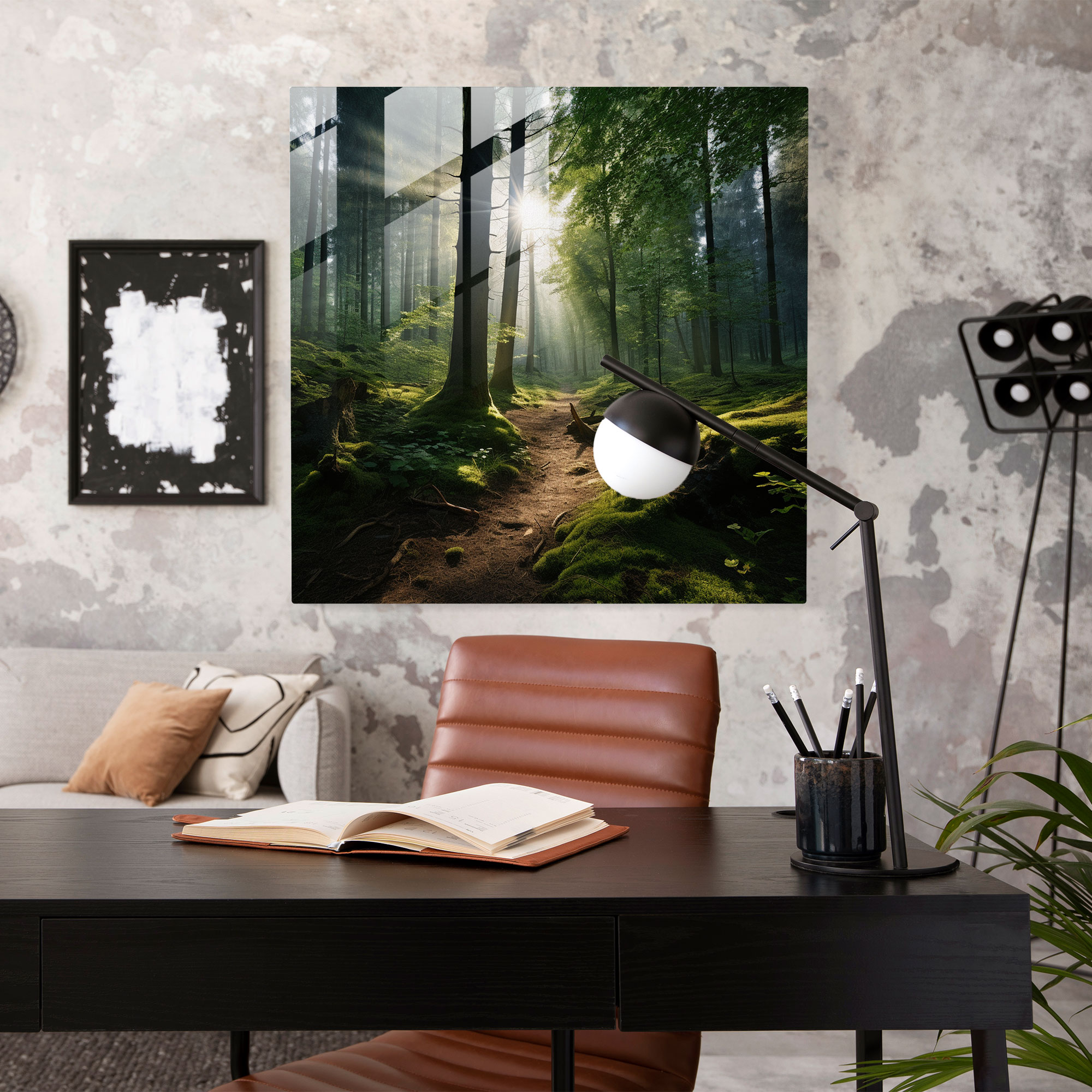 Glasbild Waldzauber - Modernes Glaswandkunstwerk - Glas Kunst