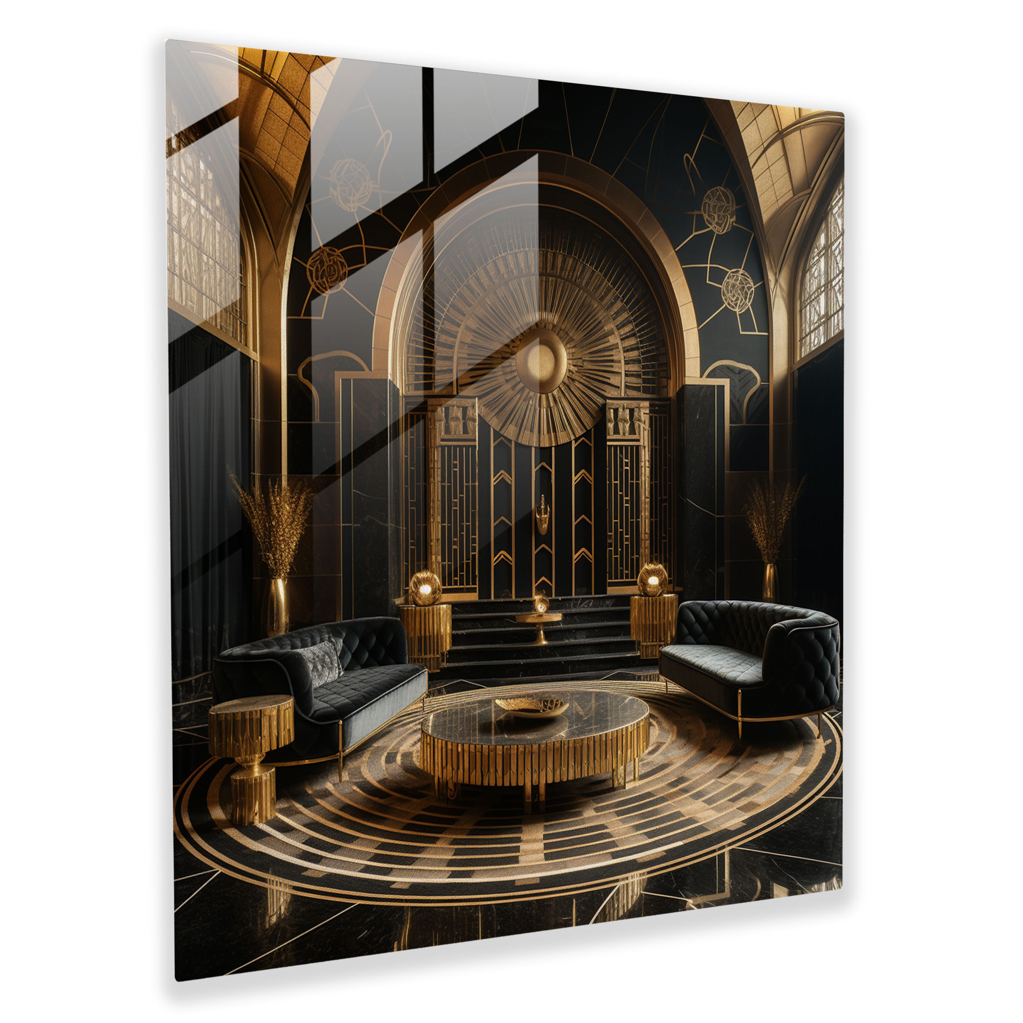 Lenticular Glass Wall Art - Art Deco Opulence - Lenticular, Modern Art, Geometric Patterns, Home Decoration