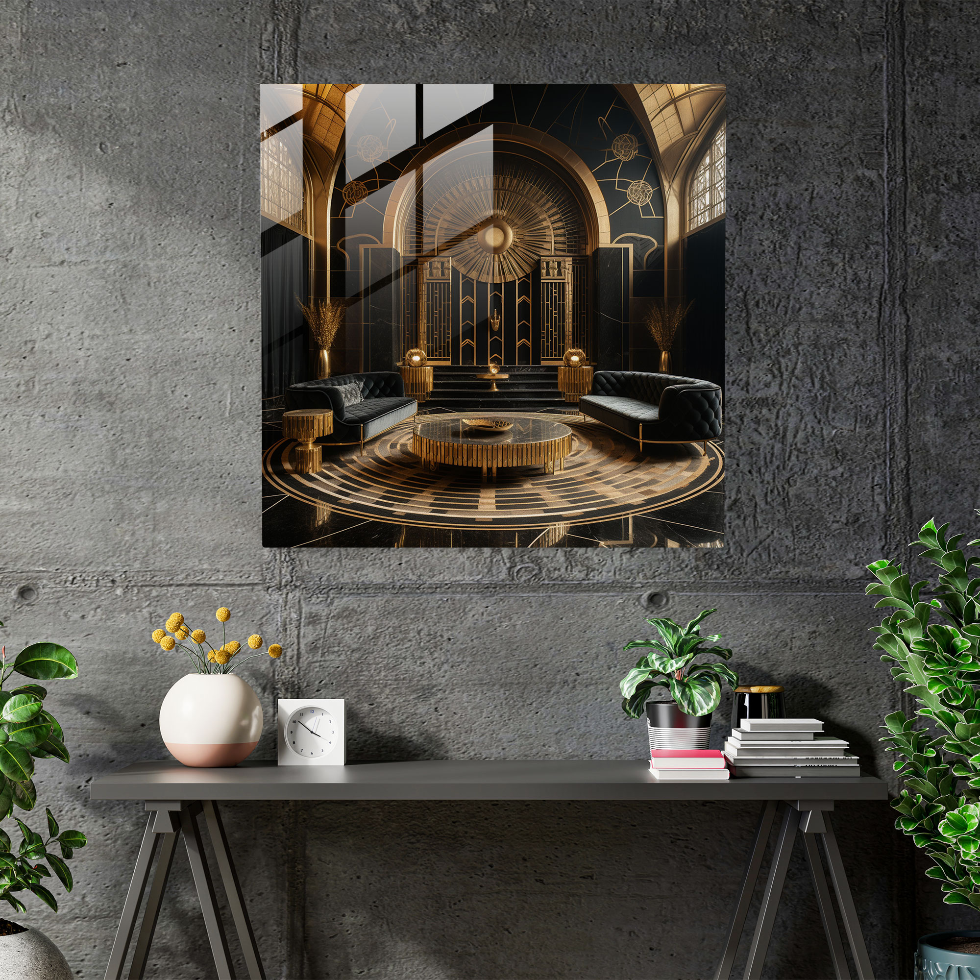 Lenticular Glass Wall Art - Art Deco Opulence - Lenticular, Modern Art, Geometric Patterns, Home Decoration