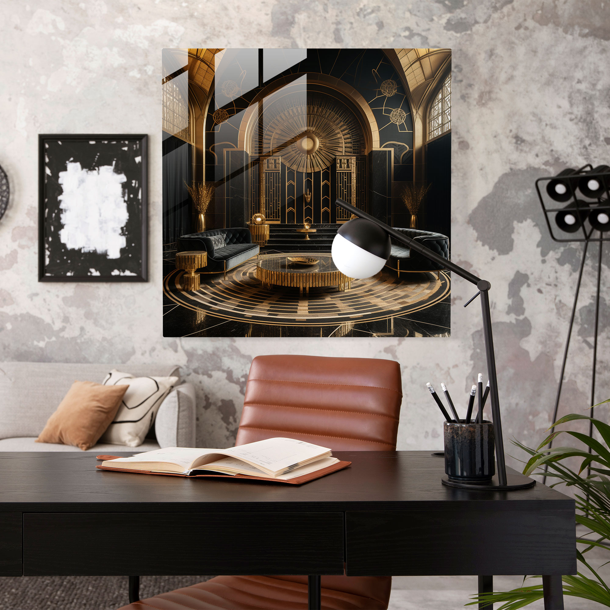 Lenticular Glass Wall Art - Art Deco Opulence - Lenticular, Modern Art, Geometric Patterns, Home Decoration