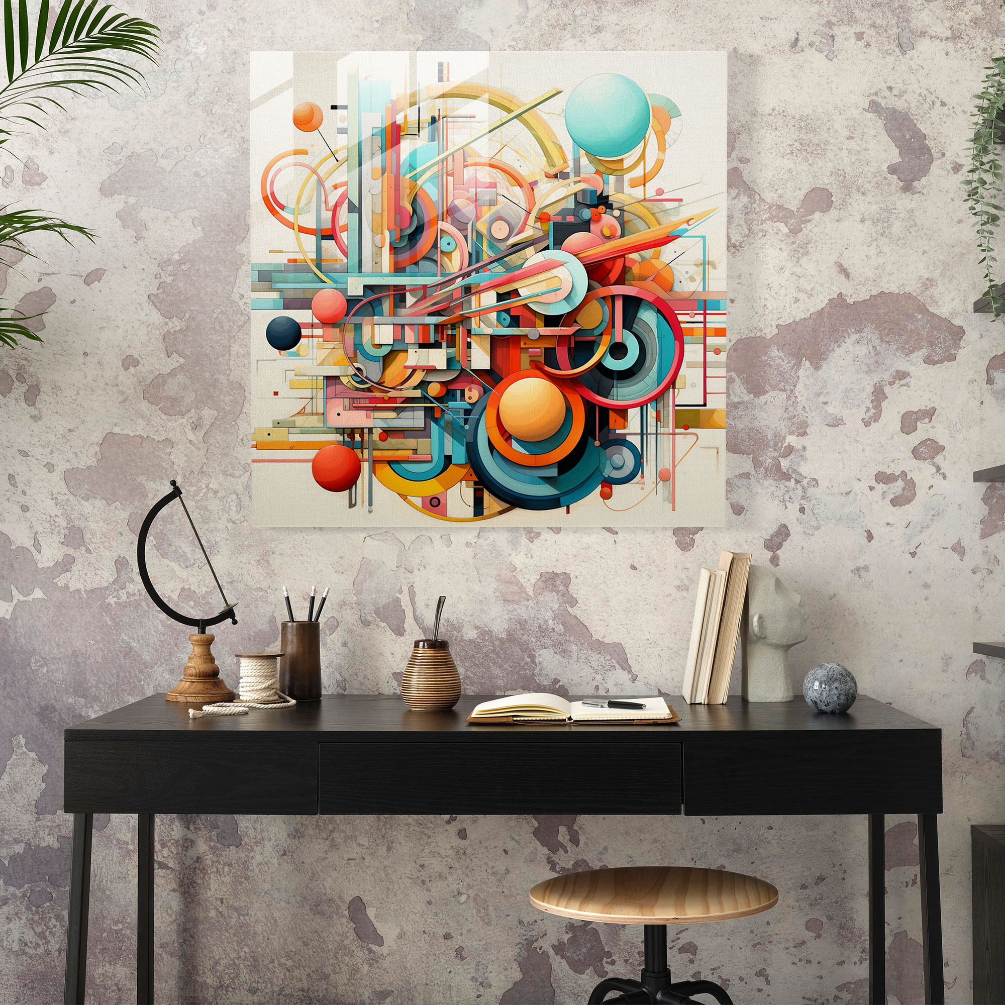 Lenticular Glass Print - Abstract Geometric Glass Wall Art - Lenticular, Wall Decoration, Glass Art, Modern Art