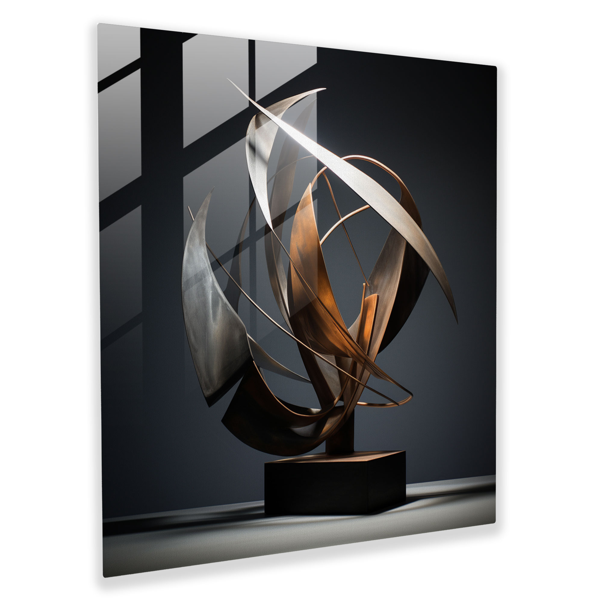 Glasbild - Expressives Abstraktes Glaswandkunstwerk - Formen