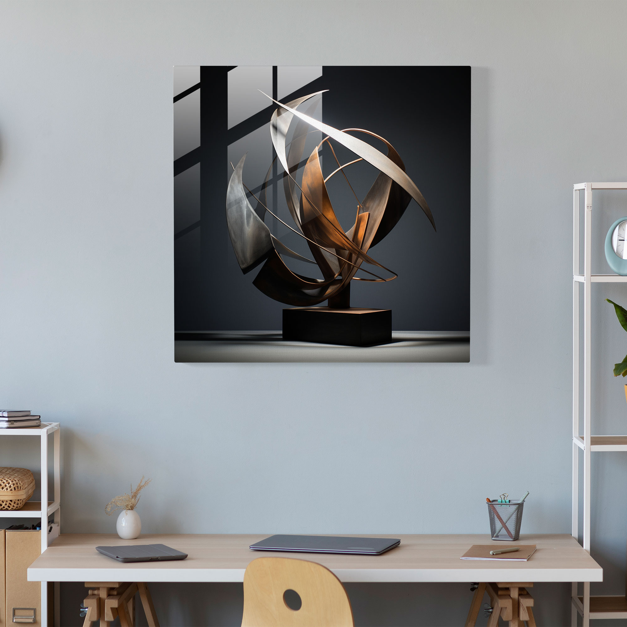 Glasbild - Expressives Abstraktes Glaswandkunstwerk - Formen