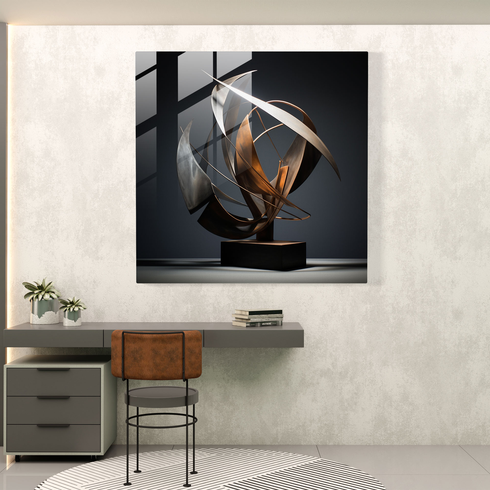 Glasbild - Expressives Abstraktes Glaswandkunstwerk - Formen