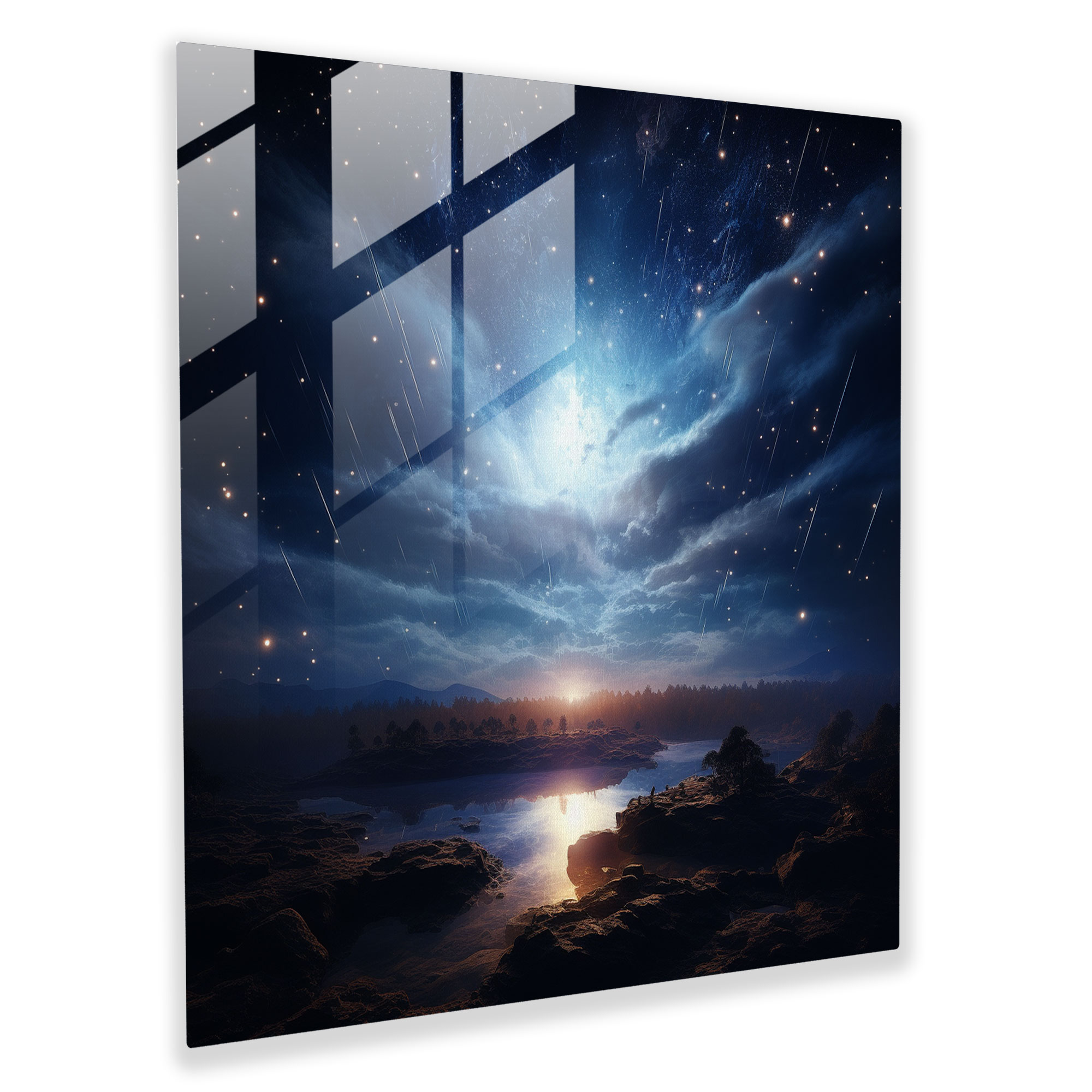Lenticular Glass Print - Ethereal Celestial Scene - Lenticular, Home Decoration, Modern Art, Shimmering Stars