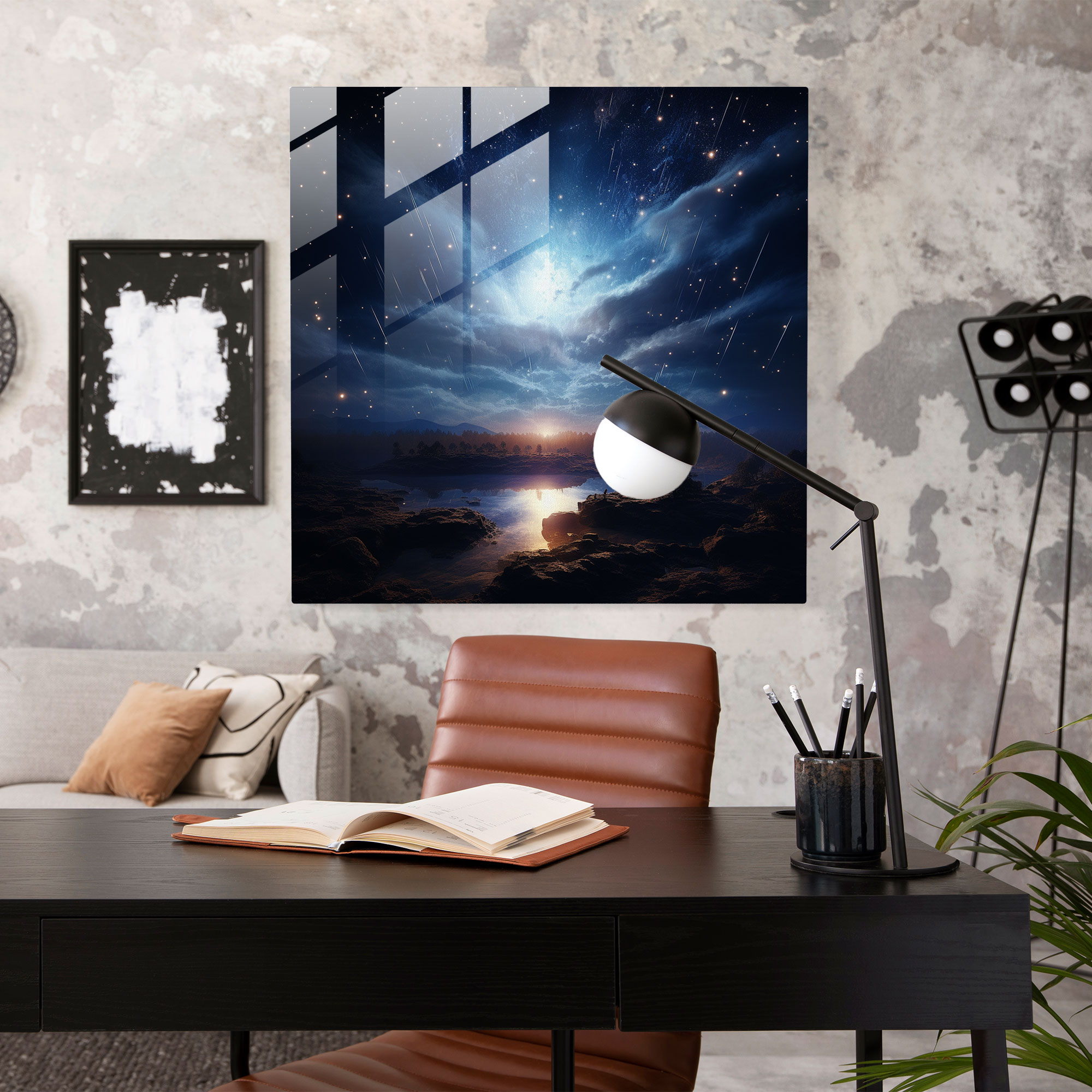 Lenticular Glass Print - Ethereal Celestial Scene - Lenticular, Home Decoration, Modern Art, Shimmering Stars
