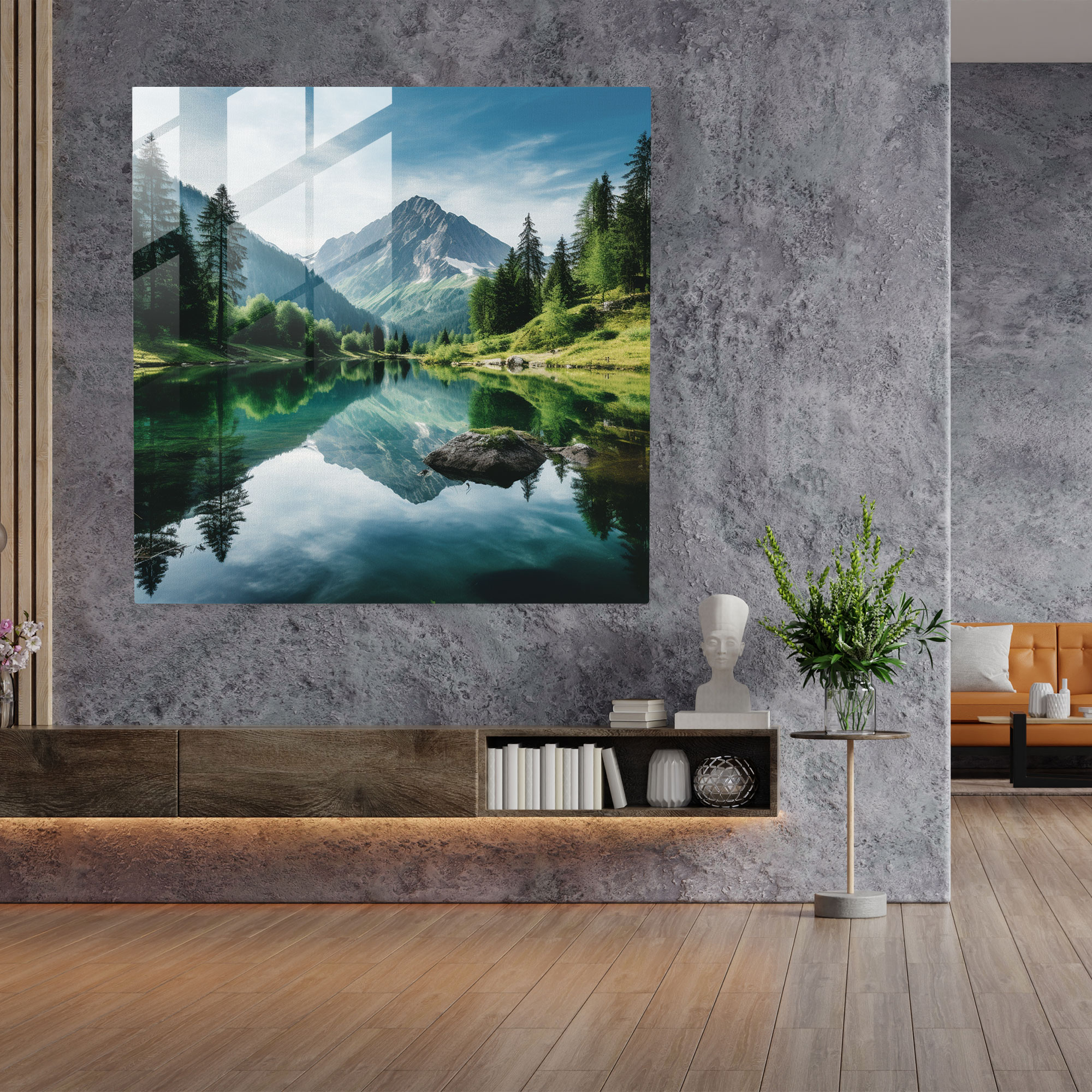 Lenticular Glass Wall Art - Serene Reflection - Lenticular, Glass Wall Art, Glass Art, Lenticular