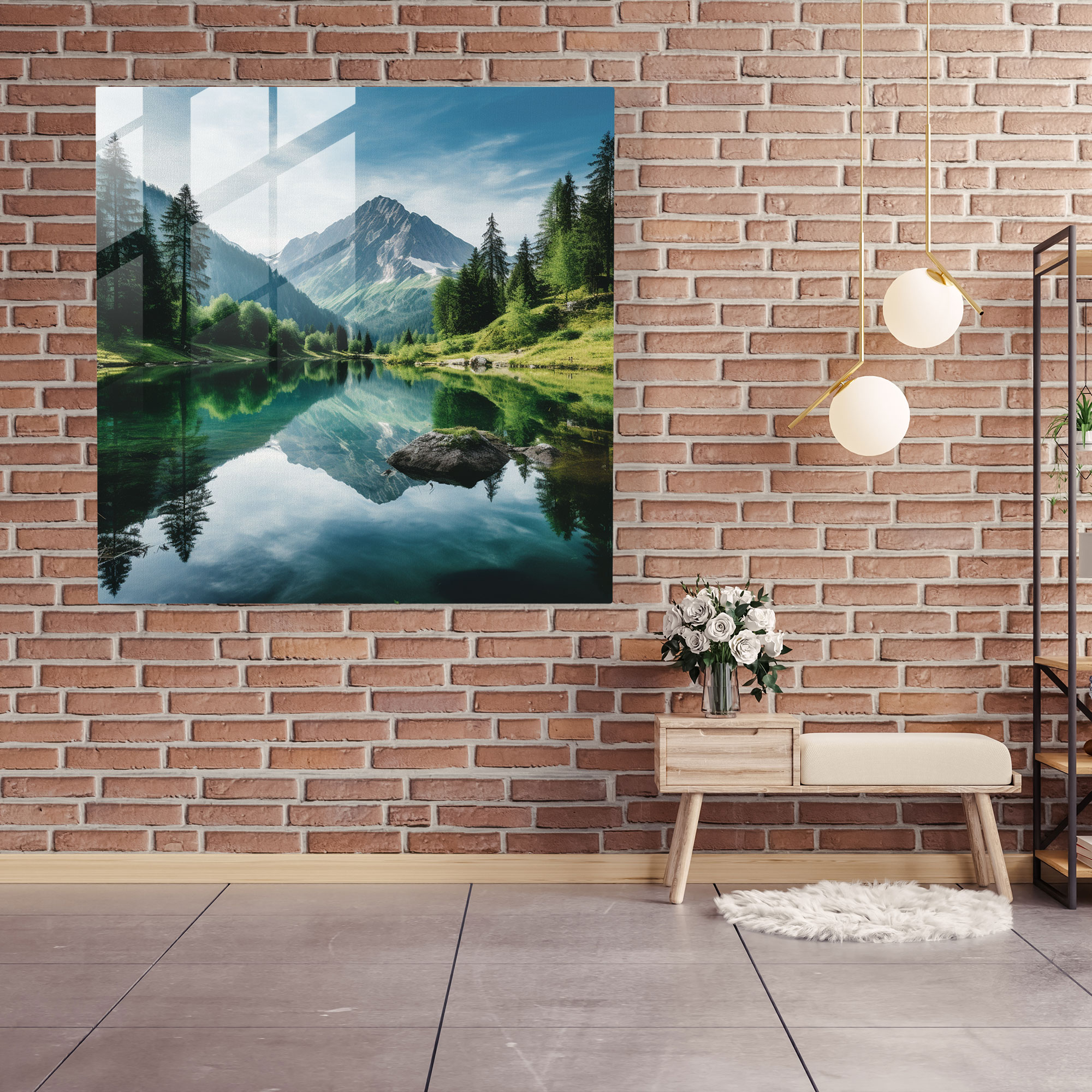 Lenticular Glass Wall Art - Serene Reflection - Lenticular, Glass Wall Art, Glass Art, Lenticular