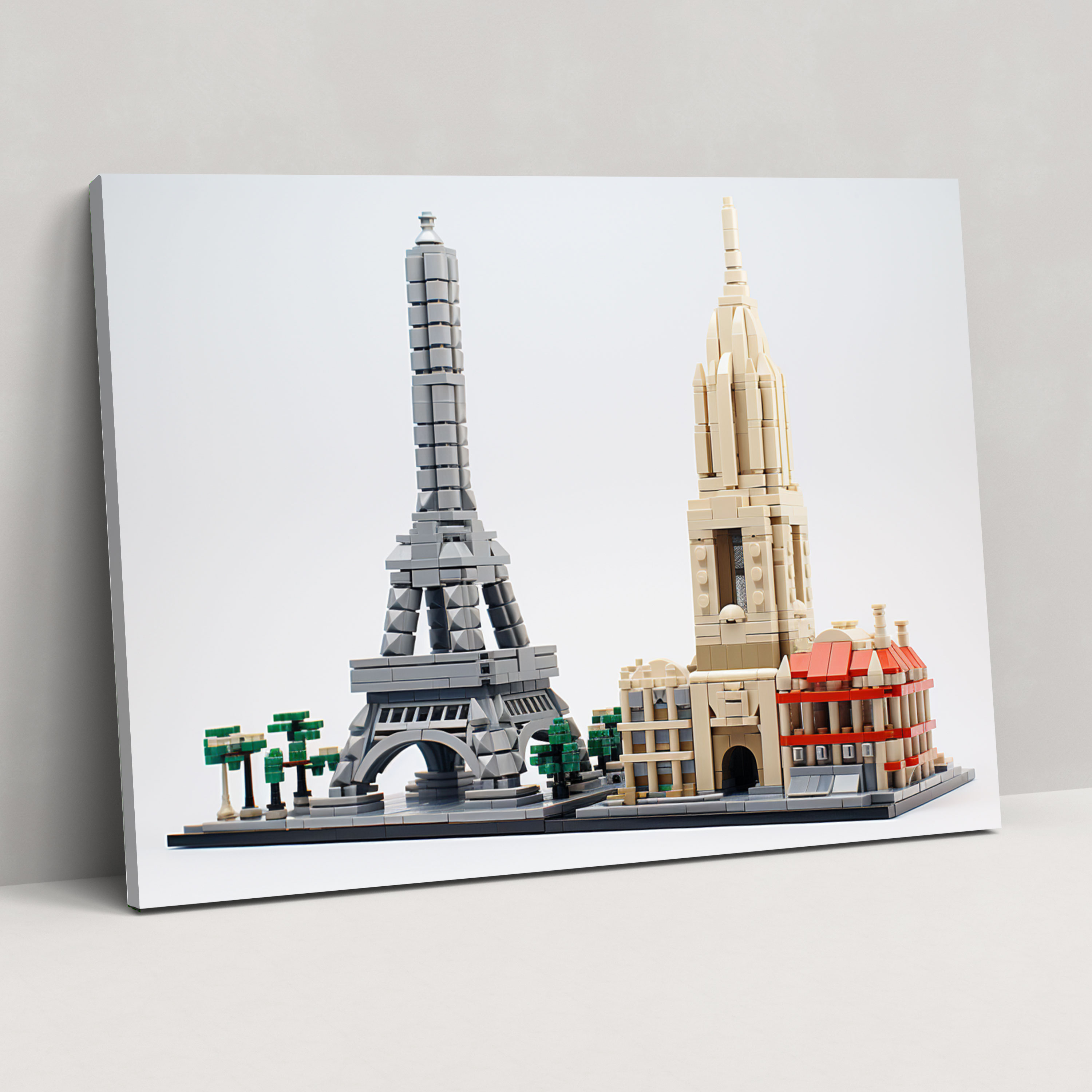 Lego Architecture Glass Print - Lego, Intricate Detail, Wall Decoration, Modern Art