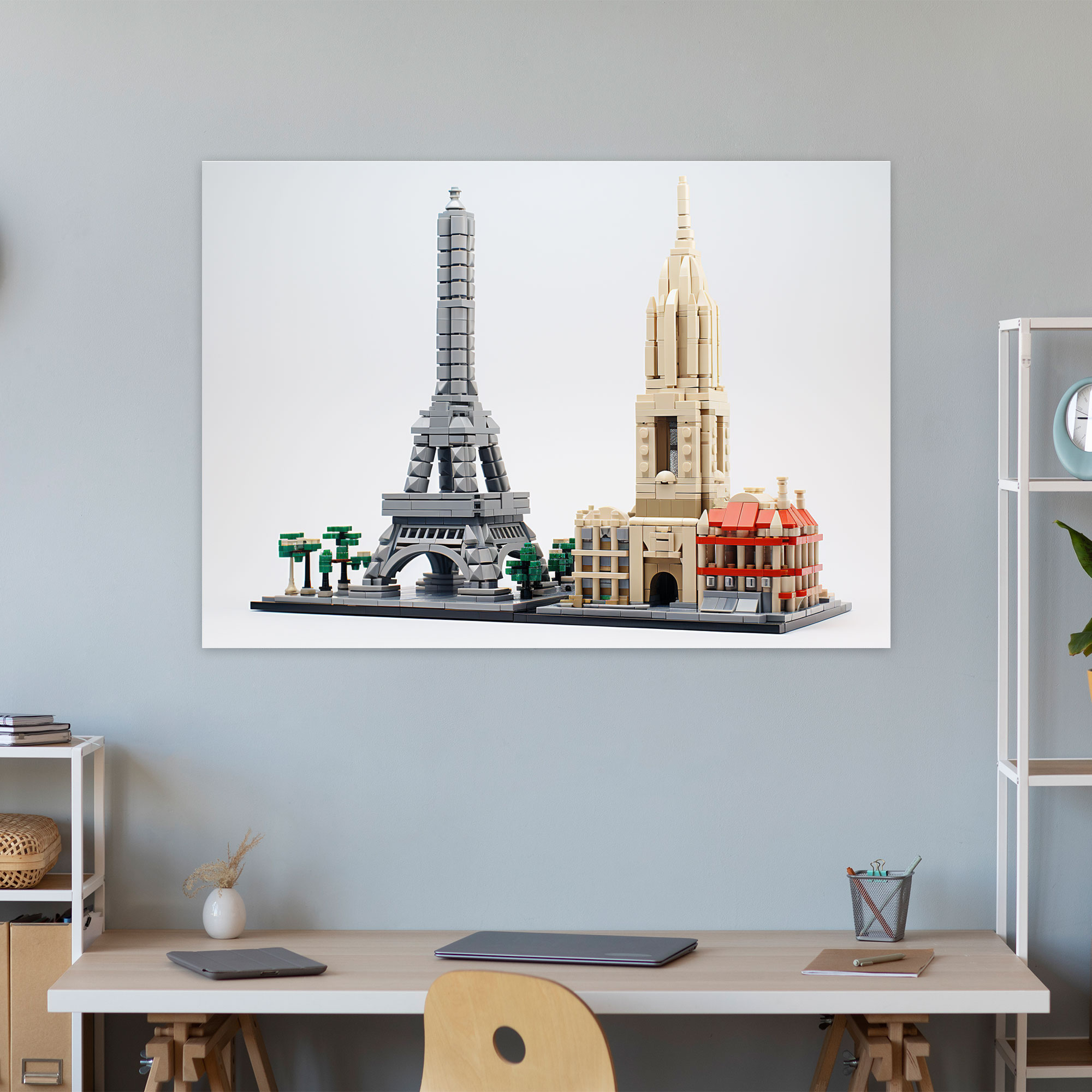 Lego Architecture Glass Print - Lego, Intricate Detail, Wall Decoration, Modern Art