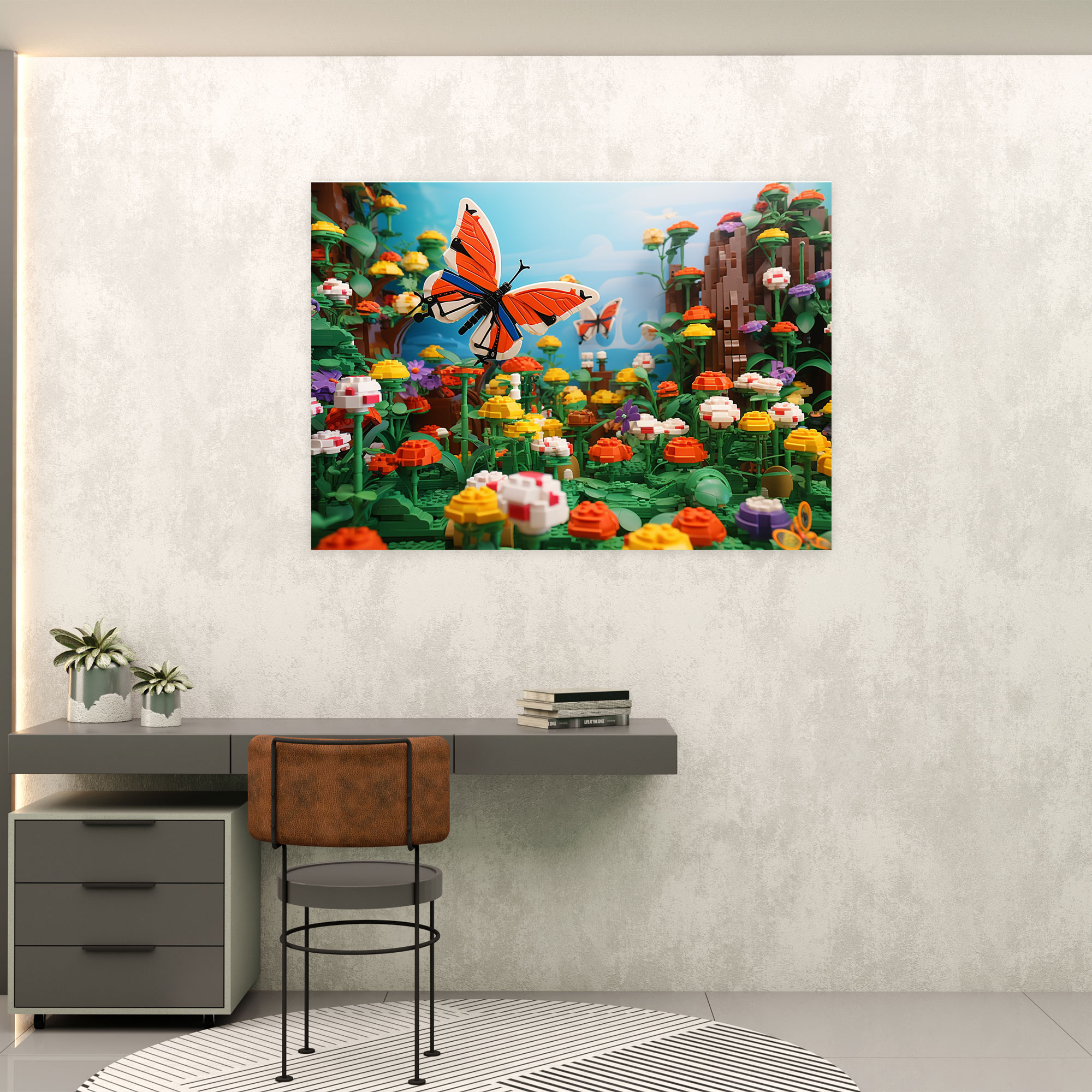 Lego Garden Paradise Glass Print - Lego, Garden, Flowers, Glass Wall Art