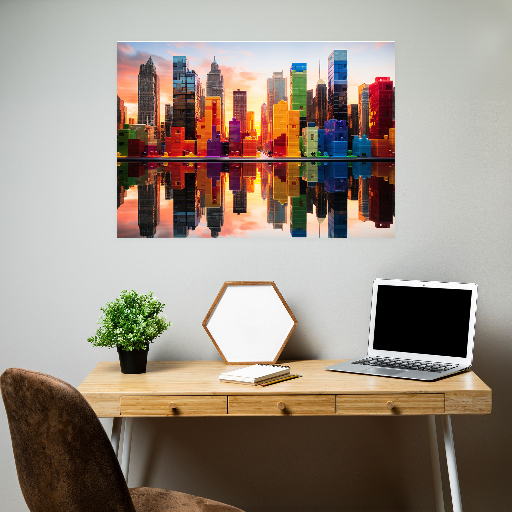 Lego City Glass Print - Lego, Glass Print, Vibrant Colors, Modern Art