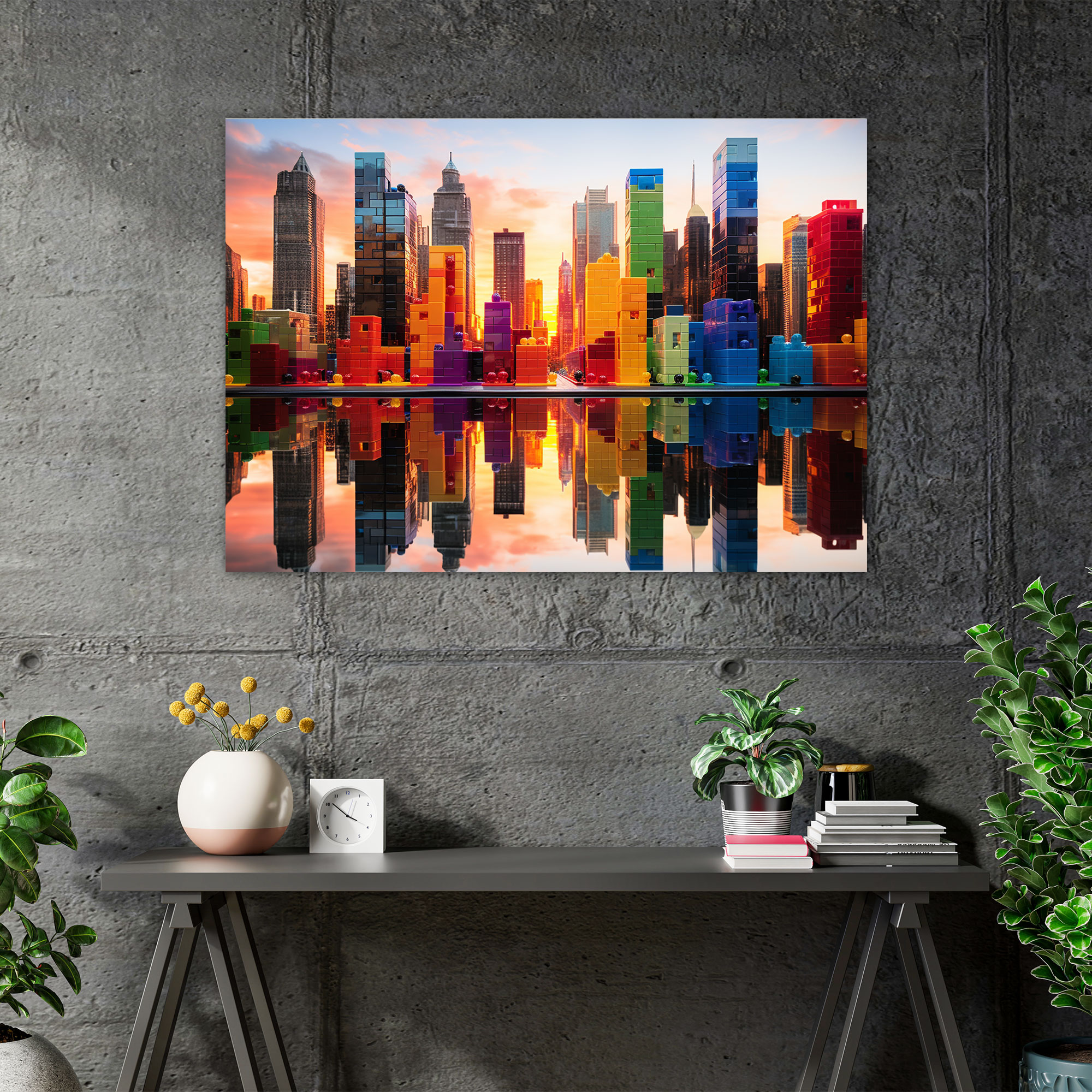 Lego City Glass Print - Lego, Glass Print, Vibrant Colors, Modern Art