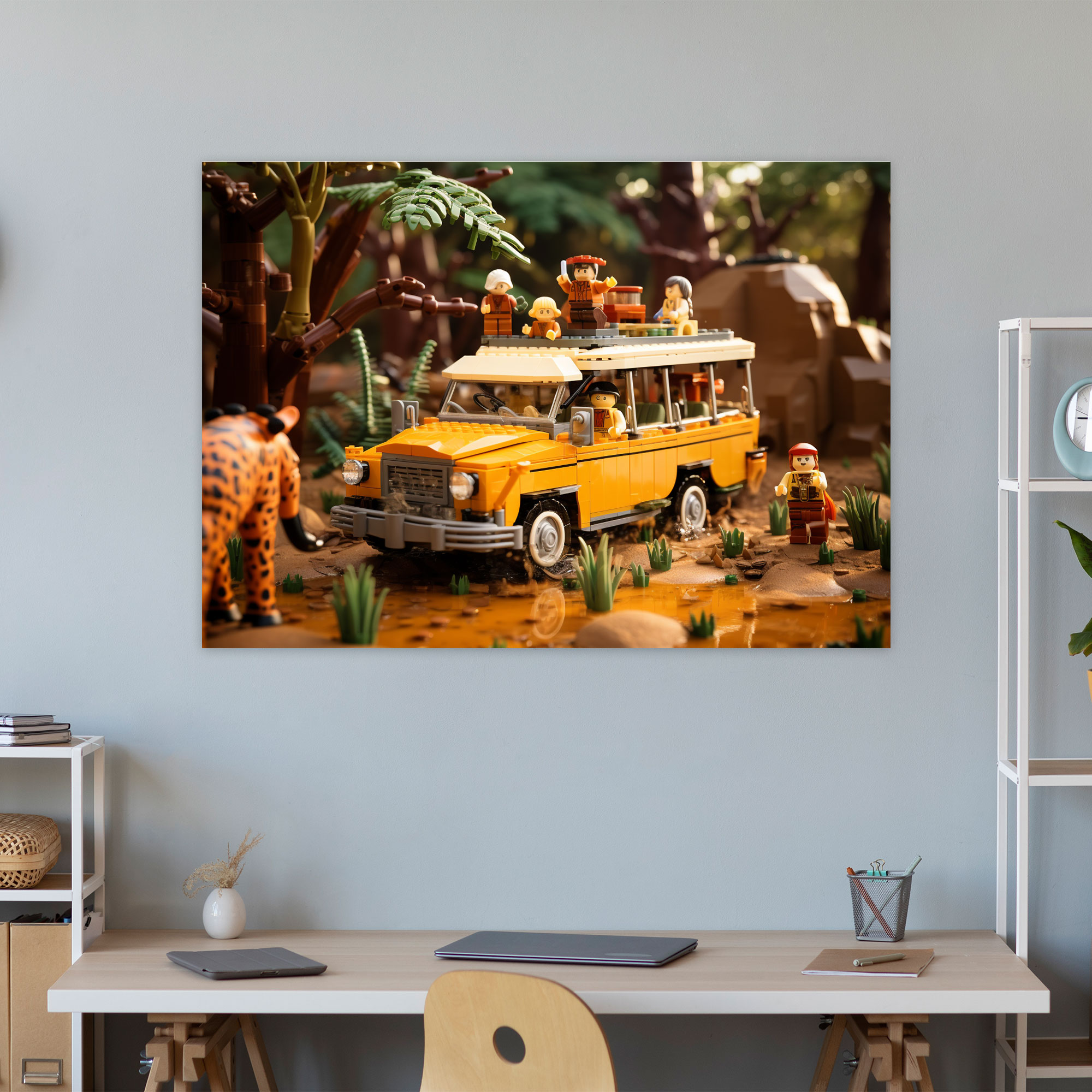 Lego Safari Glass Print - Lego, Safari Adventure, Glass Print, Home Decoration