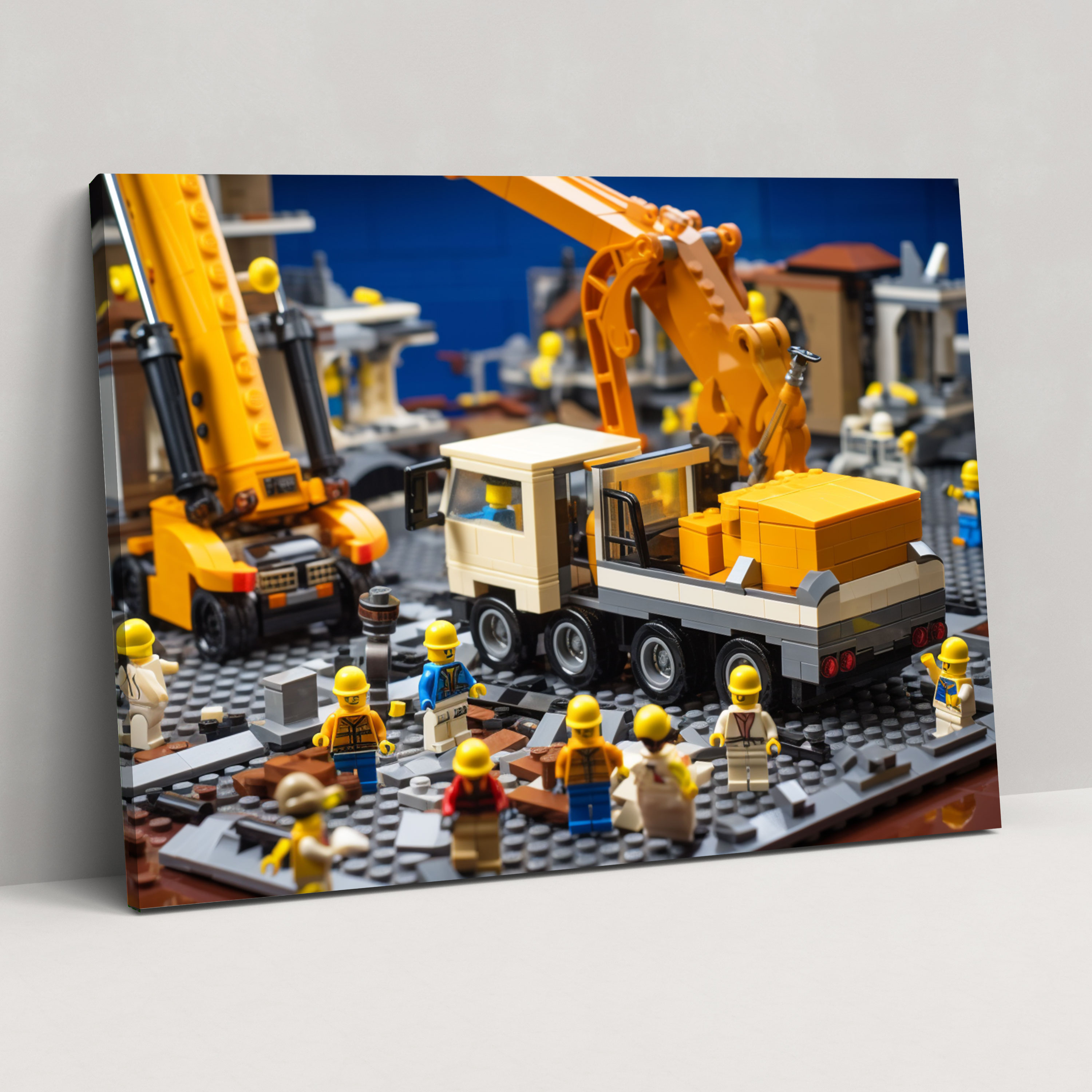 Lego Construction Glass Print - Lego, Glass Print, Construction Site, Builders