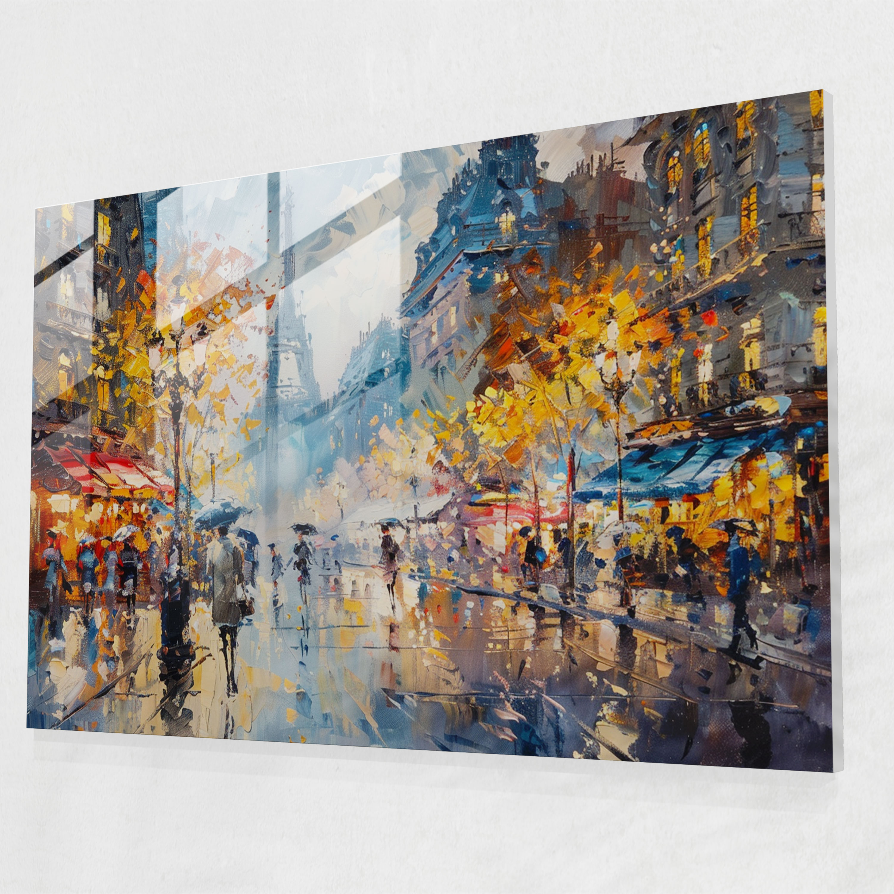 Leonid Afremov Glass Print Cityscape - Leonid Afremov, Home Decoration, Leonid Afremov, Glass Wall Art