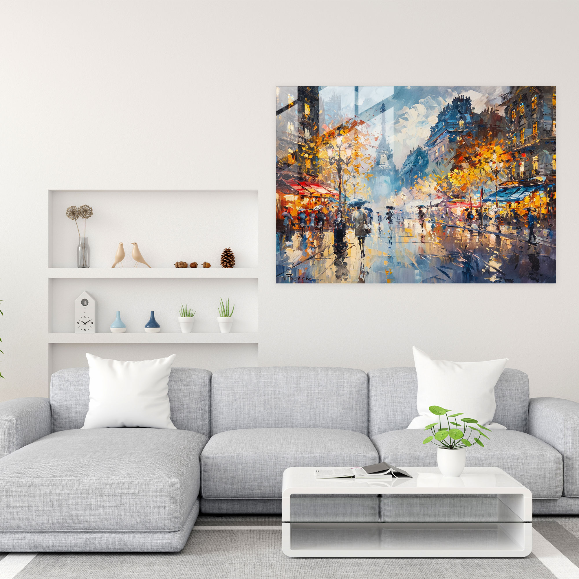 Leonid Afremov Glass Print Cityscape - Leonid Afremov, Home Decoration, Leonid Afremov, Glass Wall Art