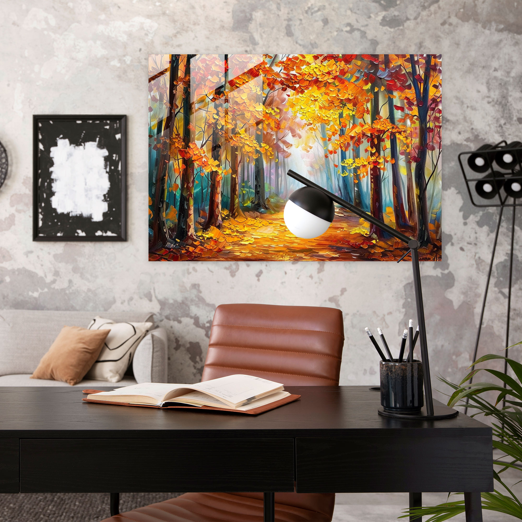 Colorful Autumn Forest Glass Wall Art - Leonid Afremov, Leonid Afremov, Home Decoration, Glass Art