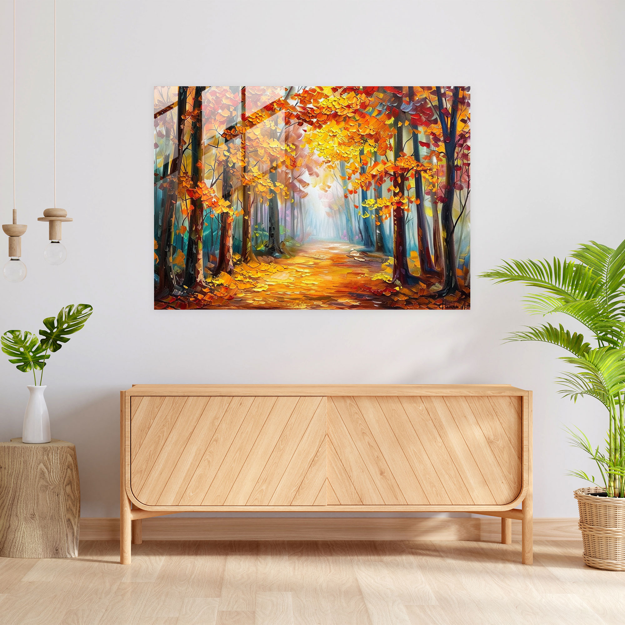 Colorful Autumn Forest Glass Wall Art - Leonid Afremov, Leonid Afremov, Home Decoration, Glass Art