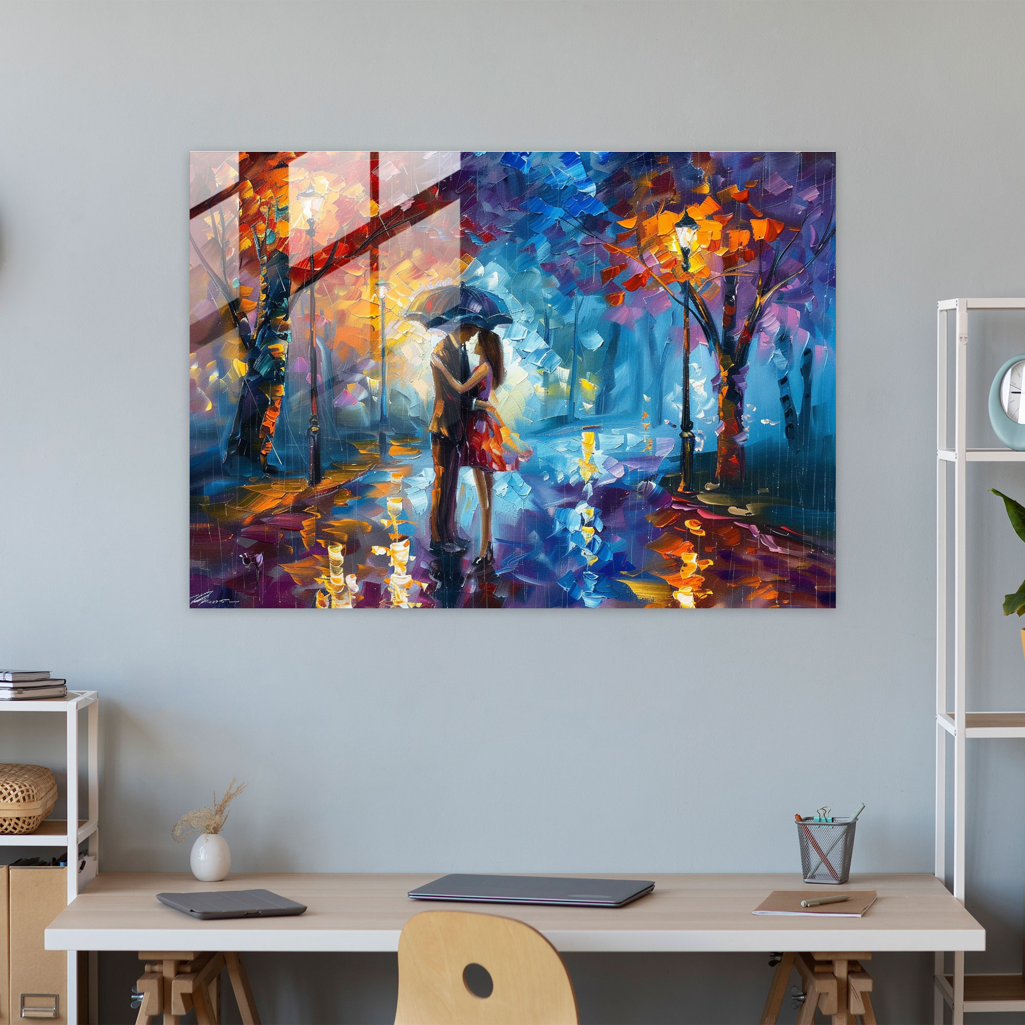 Romantic Dancing Couple Glass Print - Leonid Afremov, Modern Art, Glass Print, Leonid Afremov