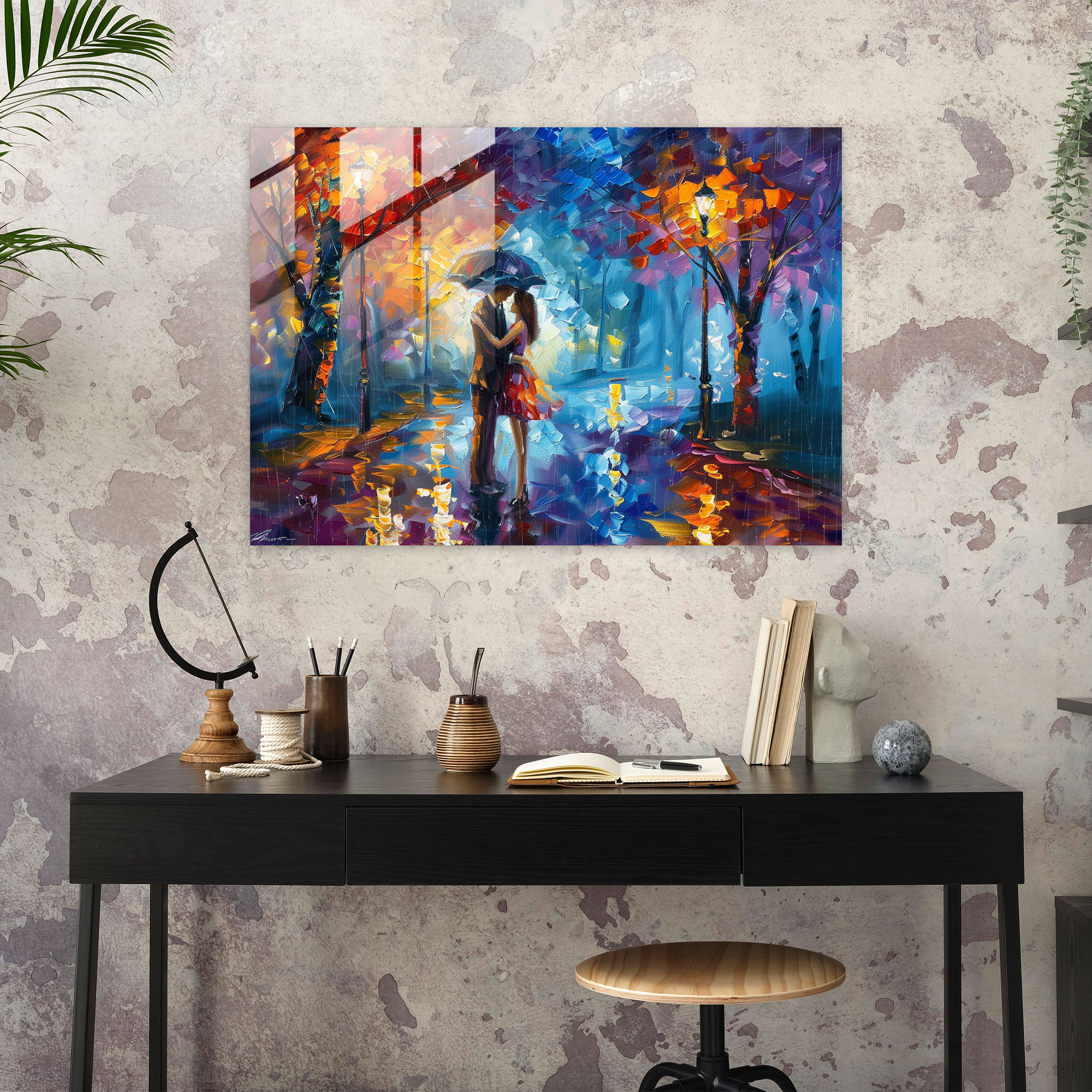 Romantic Dancing Couple Glass Print - Leonid Afremov, Modern Art, Glass Print, Leonid Afremov