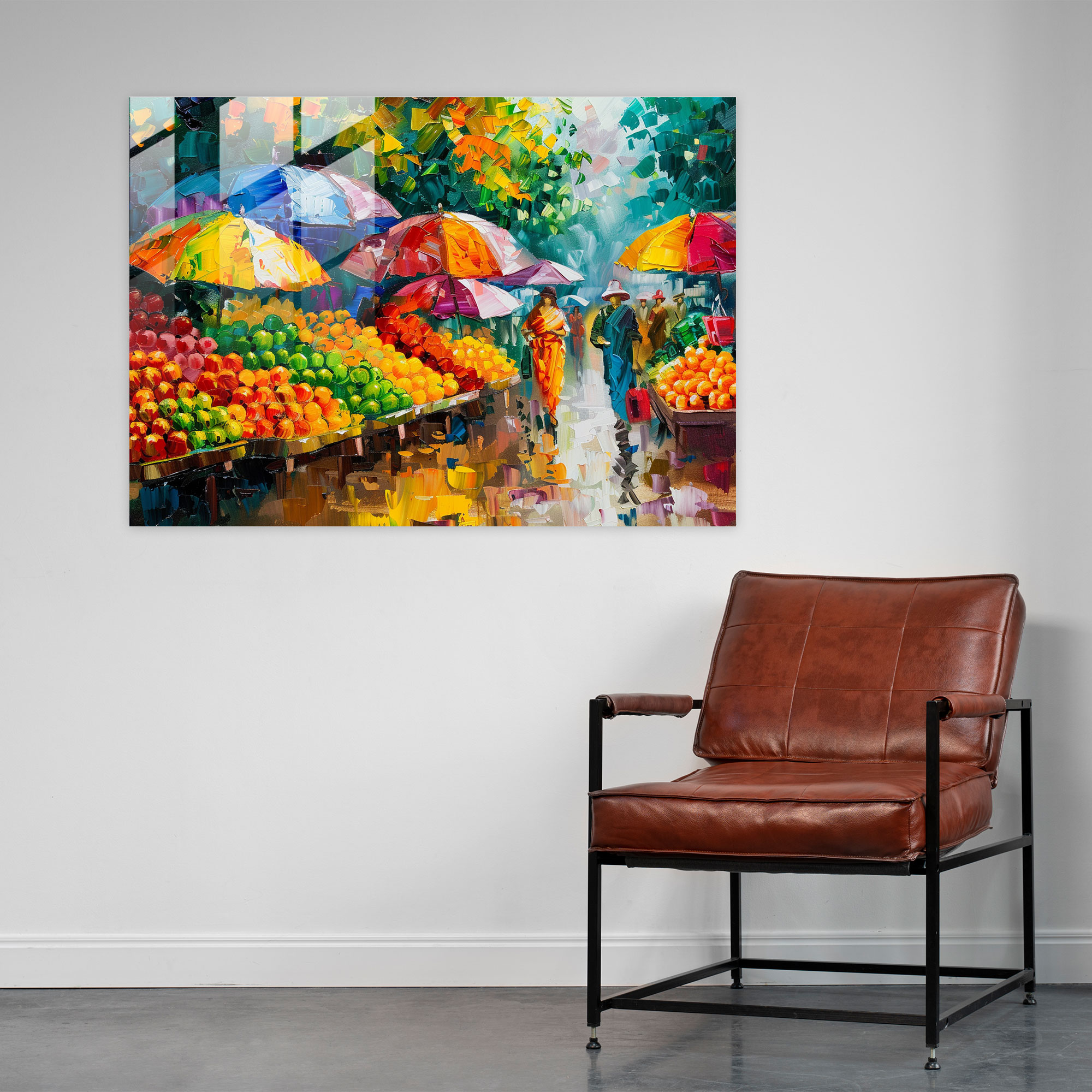 Lively Market Glass Print - Leonid Afremov, Home Decoration, Modern Art, Leonid Afremov