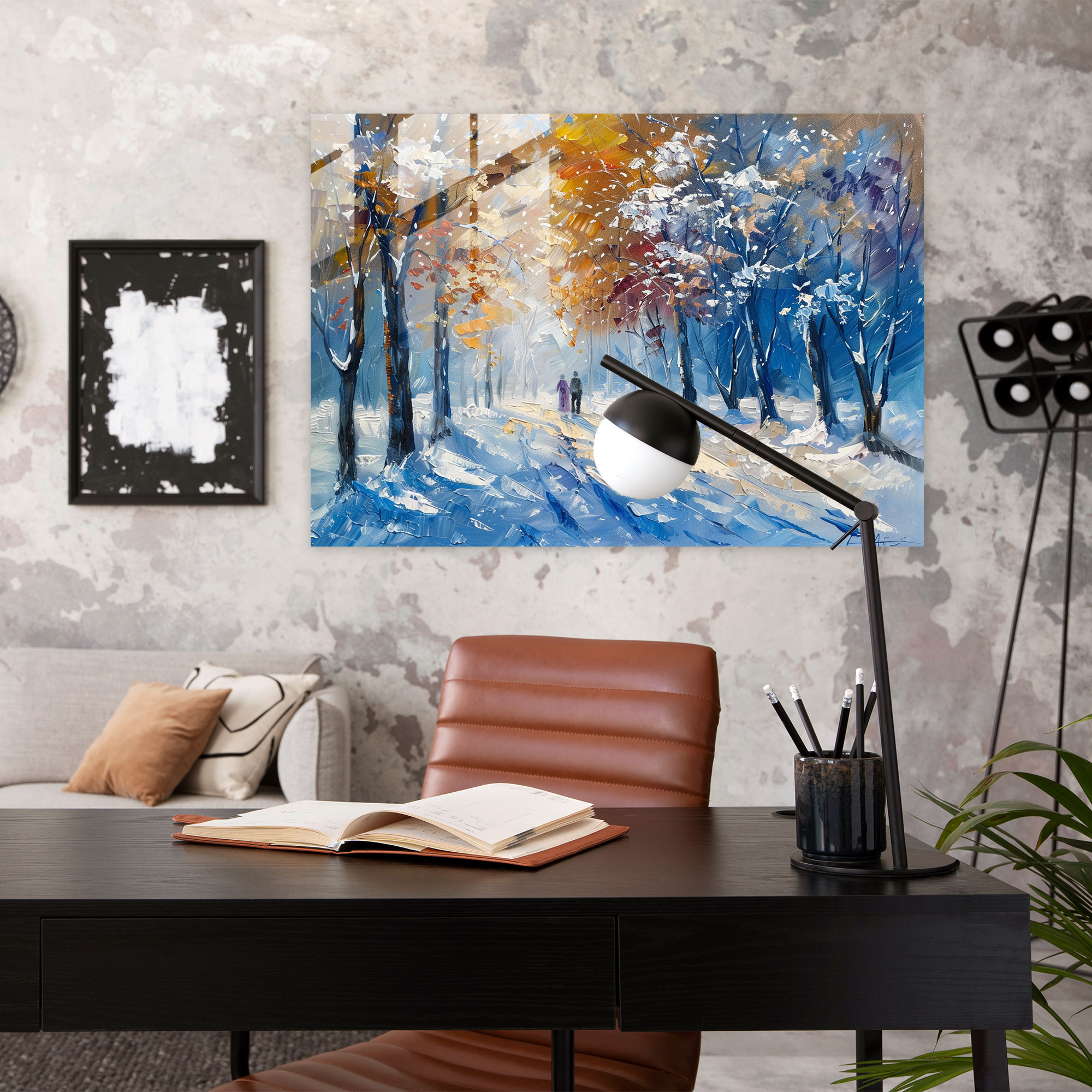 Dreamy Winter Landscape Glass Wall Art - Leonid Afremov, Modern Art, Glass Wall Art, Home Decoration