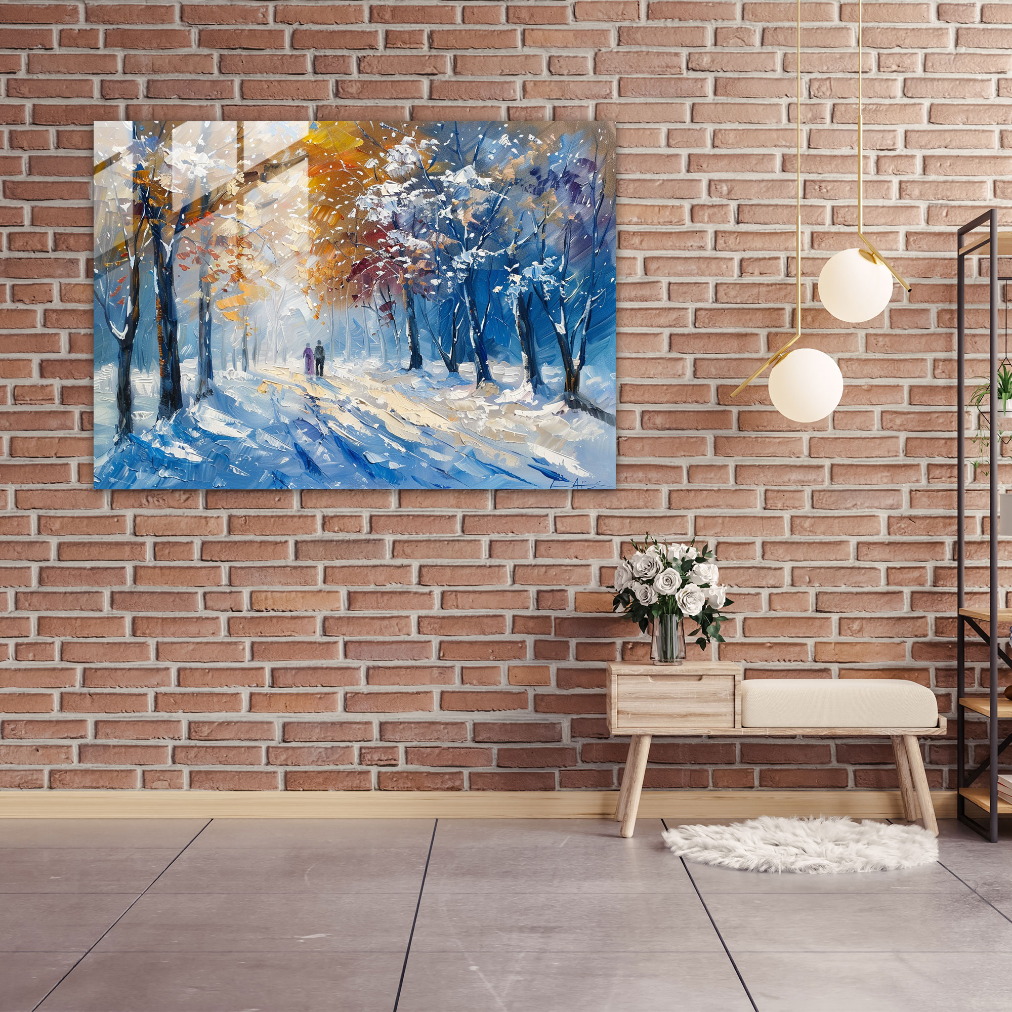 Dreamy Winter Landscape Glass Wall Art - Leonid Afremov, Modern Art, Glass Wall Art, Home Decoration