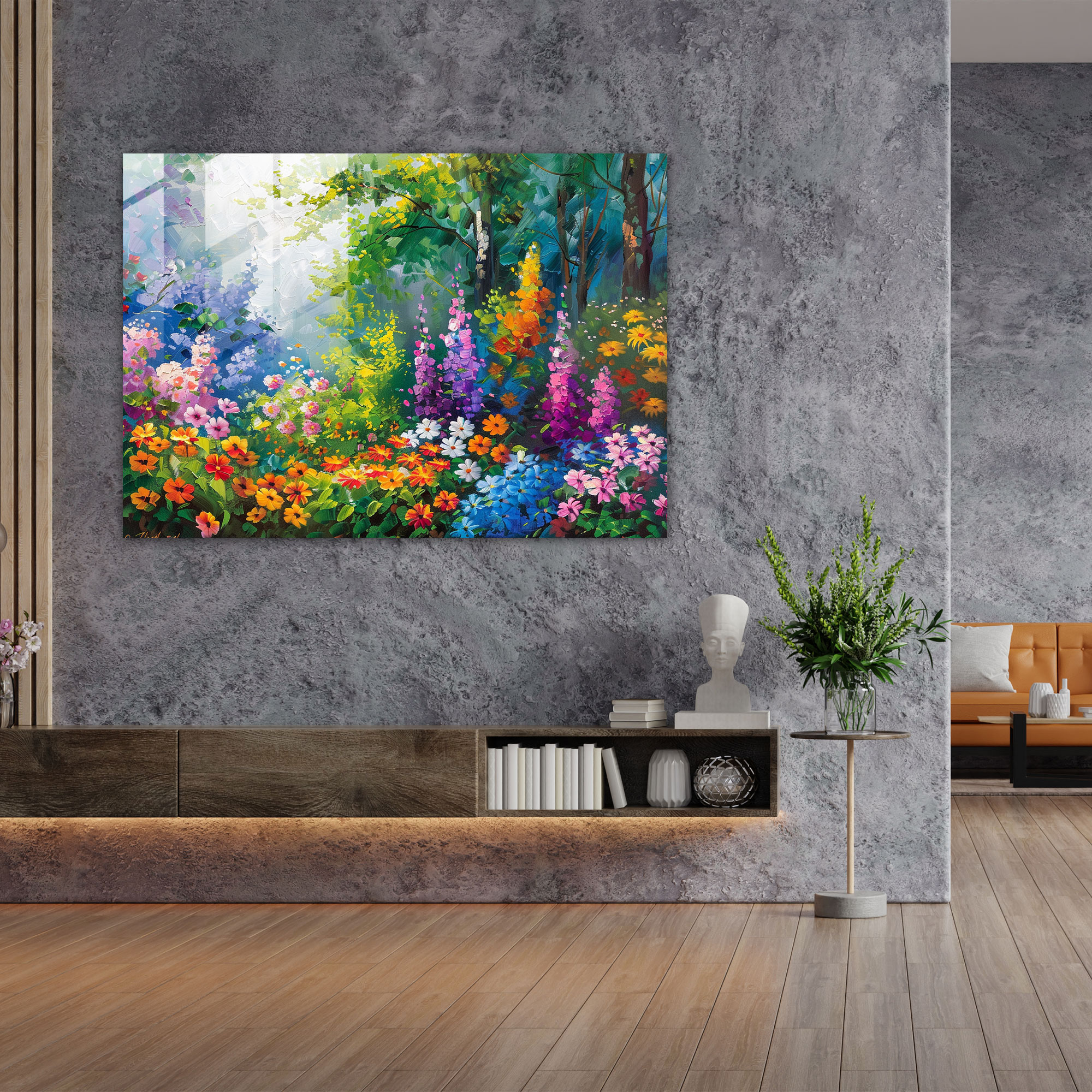 Enchanting Garden Glass Wall Art - Leonid Afremov, Leonid Afremov, Home Decoration, Wall Decoration