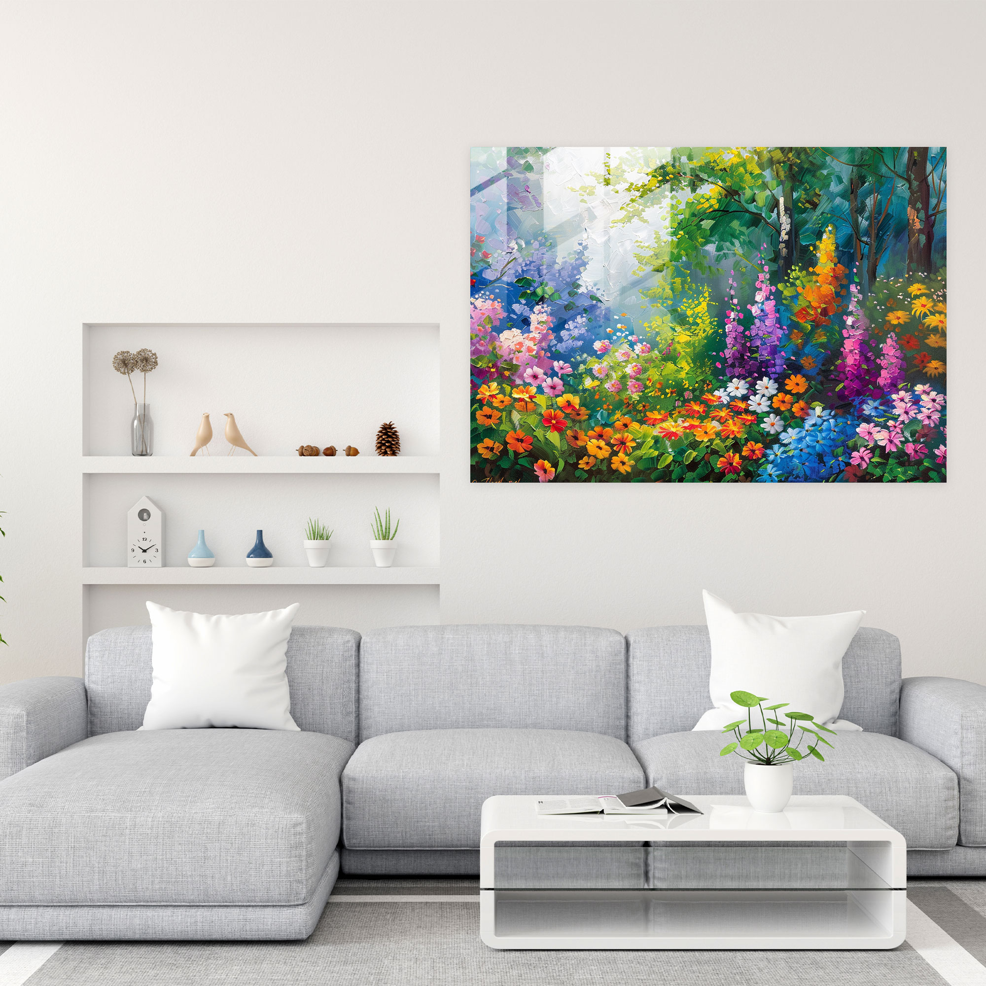 Enchanting Garden Glass Wall Art - Leonid Afremov, Leonid Afremov, Home Decoration, Wall Decoration
