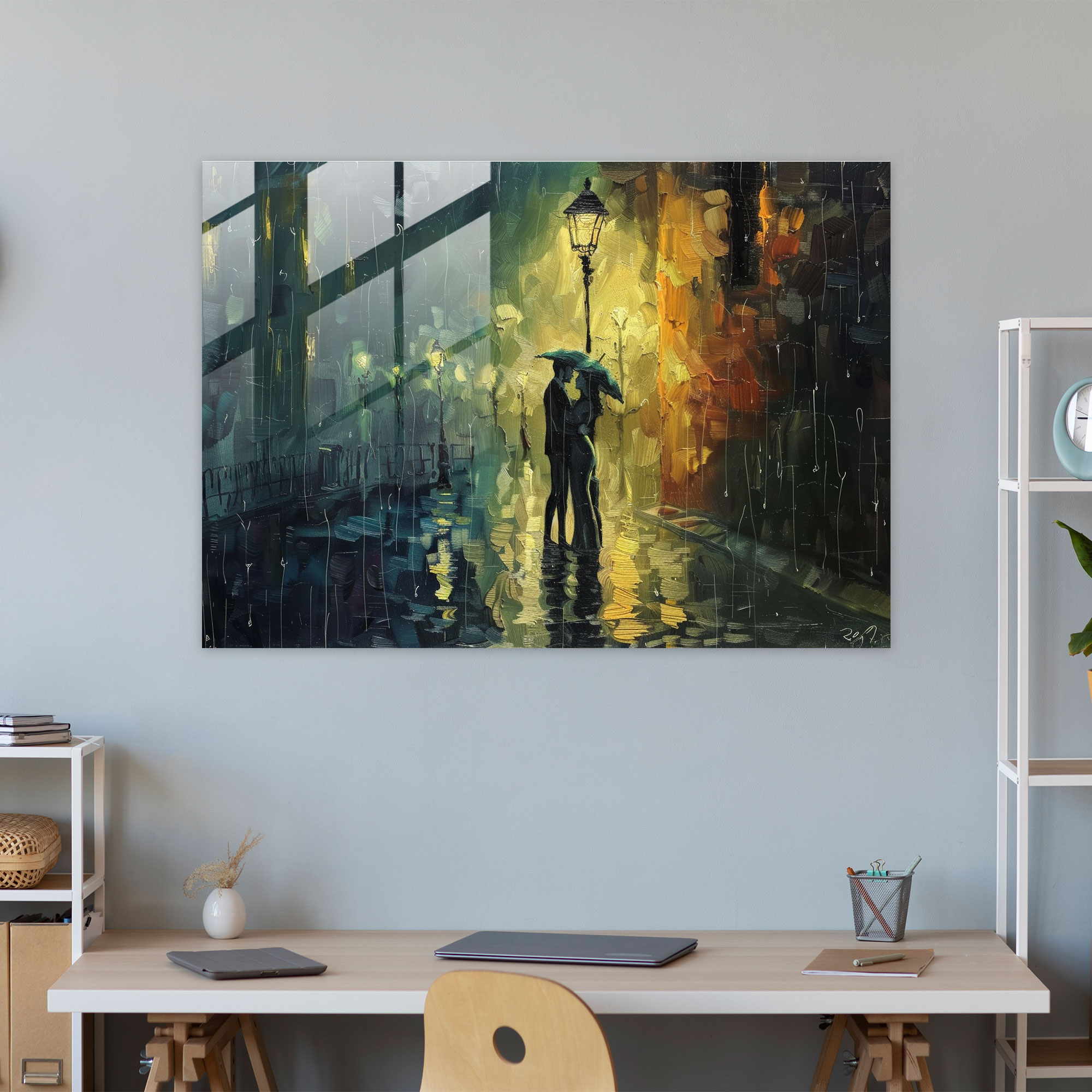 Romantic Rain Glass Wall Art - Leonid Afremov, Glass Wall Art, Wall Decoration, Home Decoration