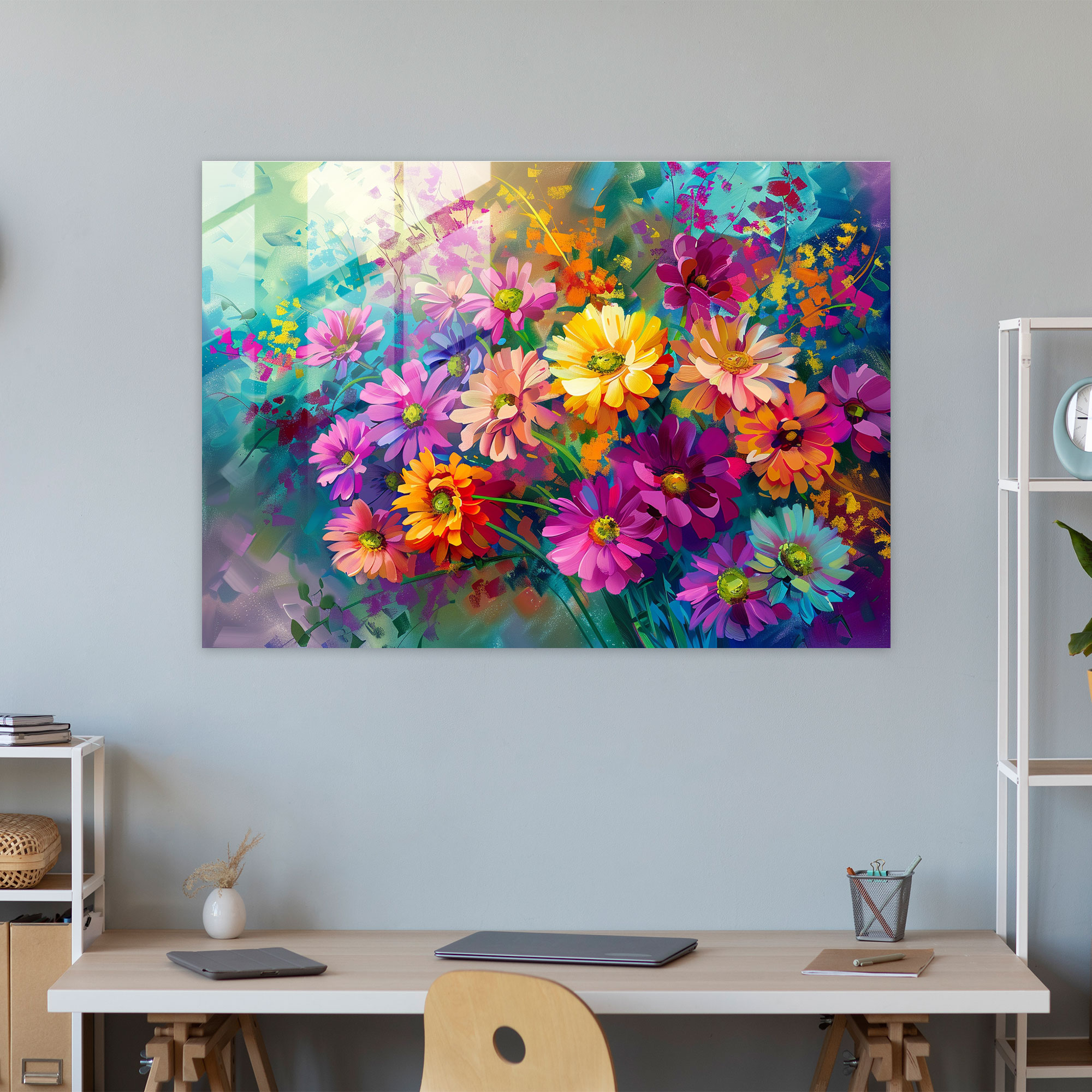 Floral Harmony Glass Print Wall Decoration - Leonid Afremov, Glass Print, Leonid Afremov, Glass Art