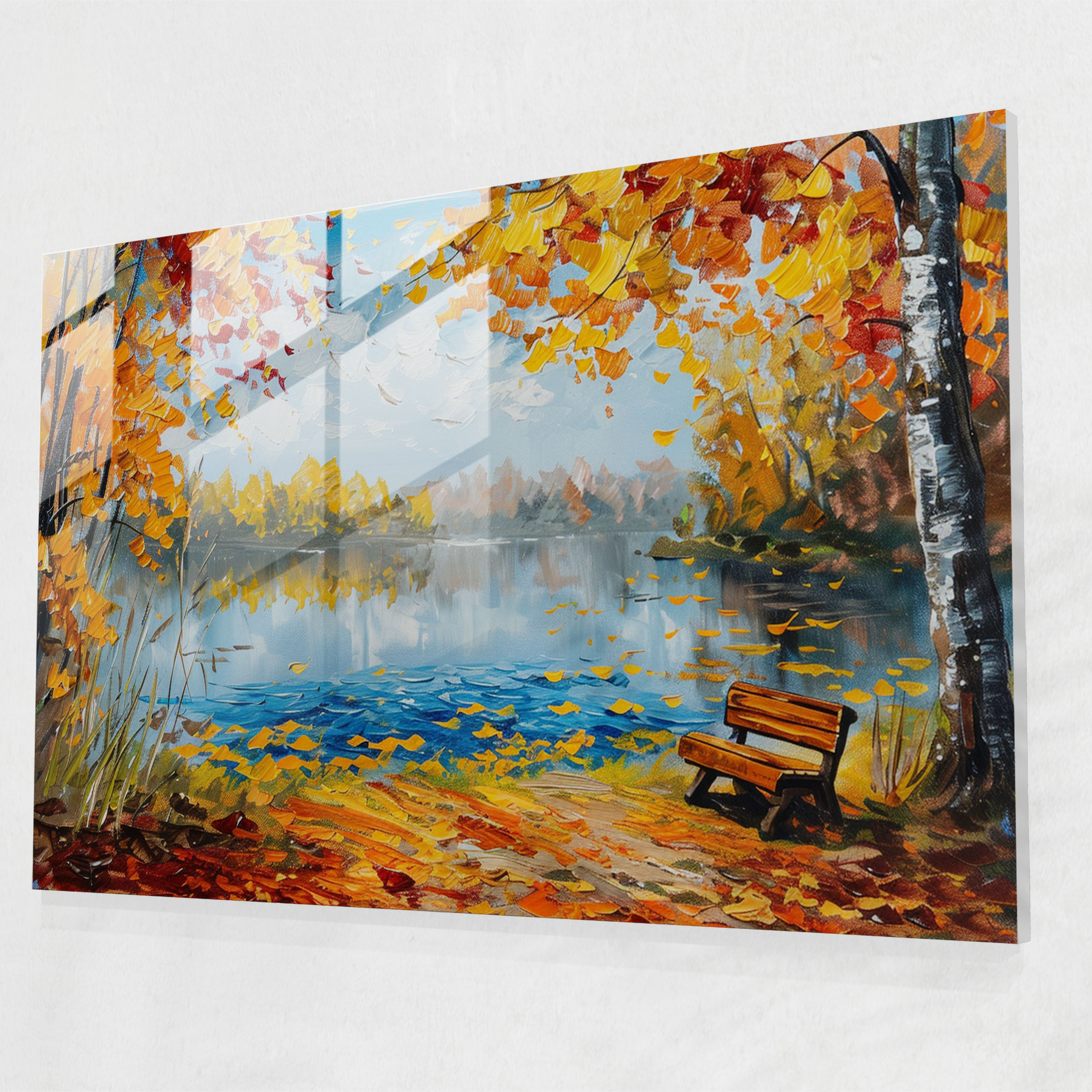 Lakeside Serenity Glass Print Home Decoration - Leonid Afremov, Modern Art, Home Decoration, Glass Wall Art