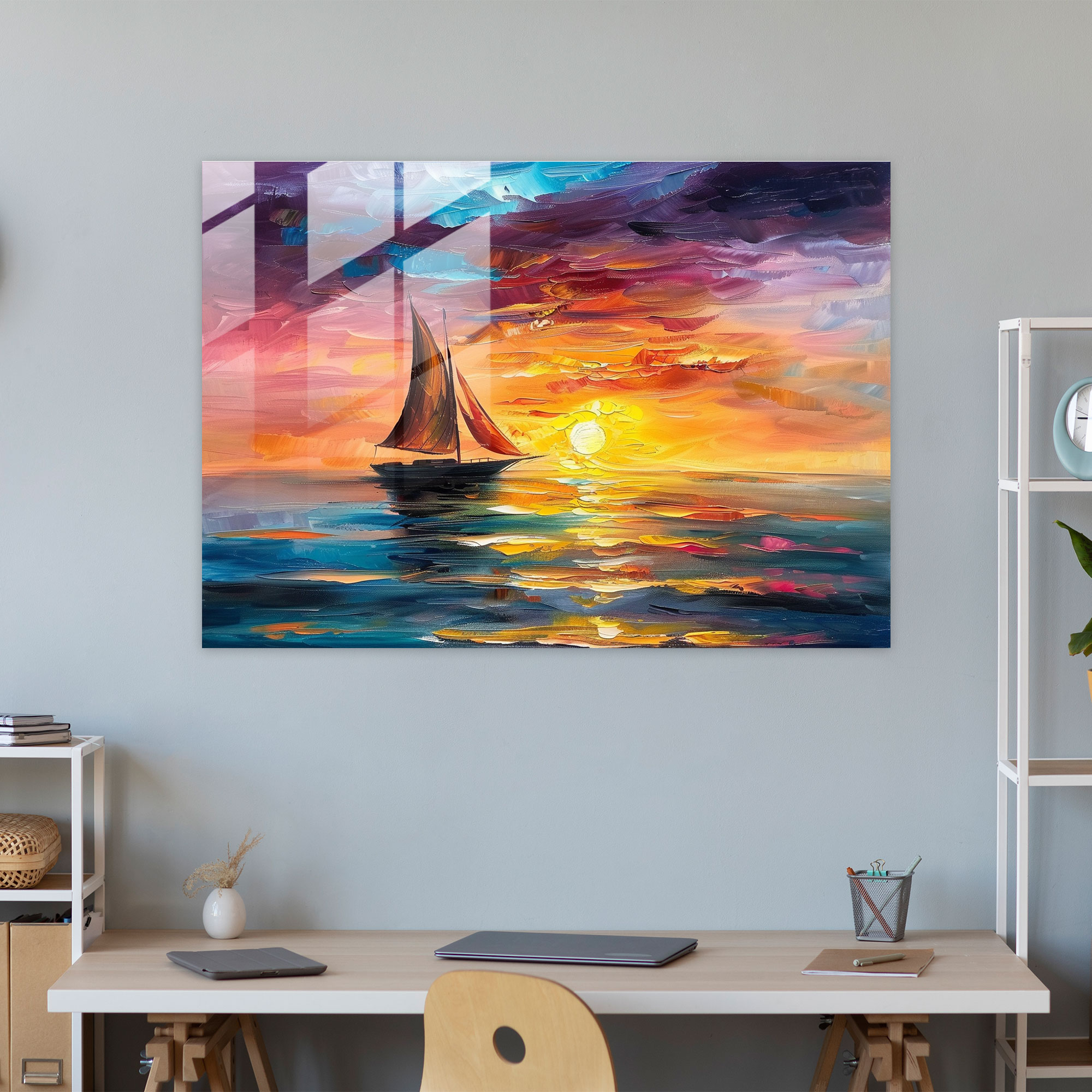 Seaside Glow Glass Wall Art - Leonid Afremov, Glass Wall Art, Glass Print, Modern Art