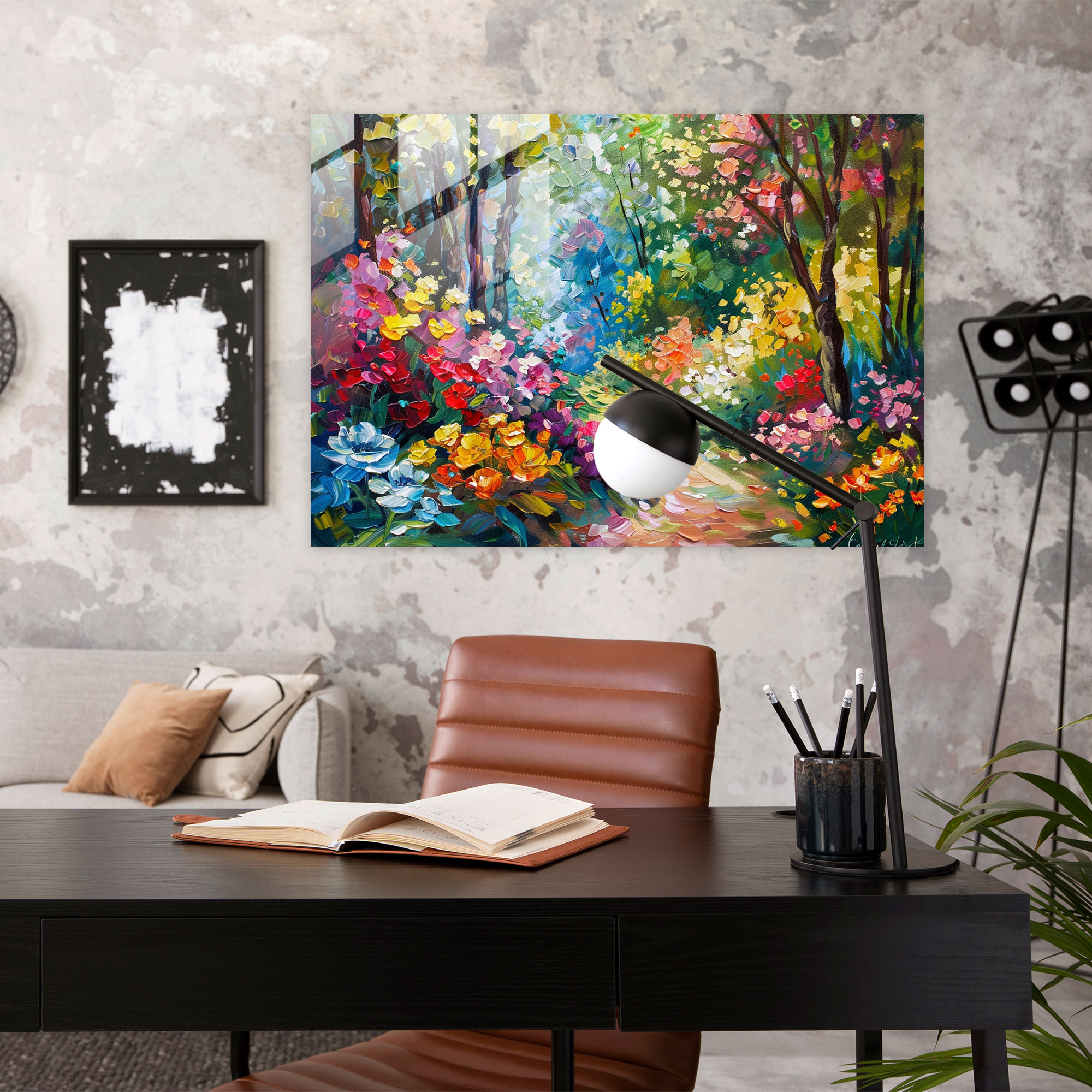 Garden Fantasy Glass Print Home Decoration - Leonid Afremov, Glass Wall Art, Wall Decoration, Modern Art