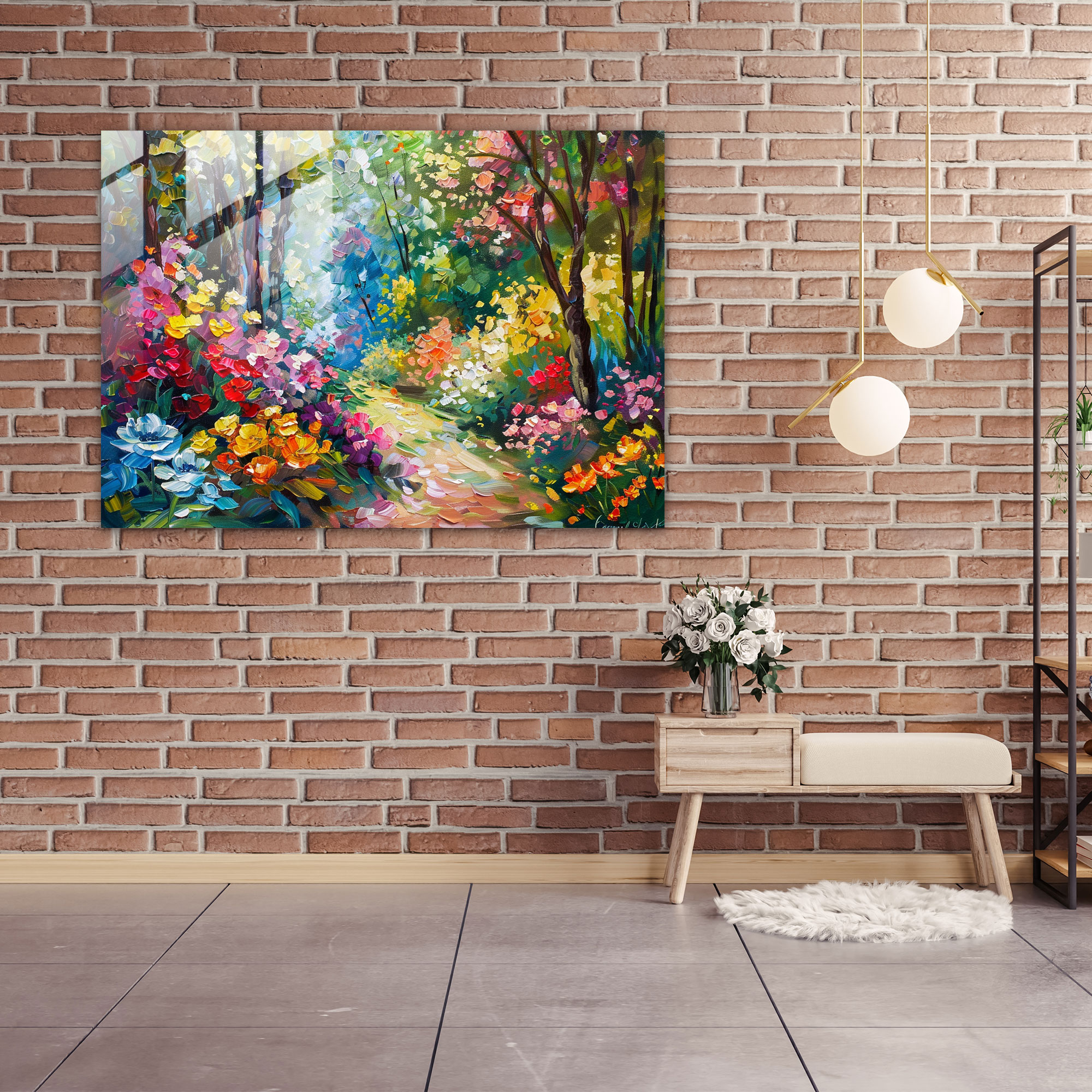 Garden Fantasy Glass Print Home Decoration - Leonid Afremov, Glass Wall Art, Wall Decoration, Modern Art