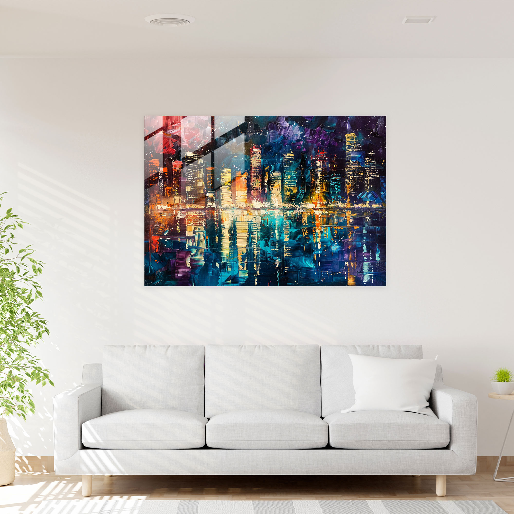 Leonid Afremov Glass Print Cityscape Wall Art - Leonid Afremov, Modern Art, Home Decoration, Leonid Afremov