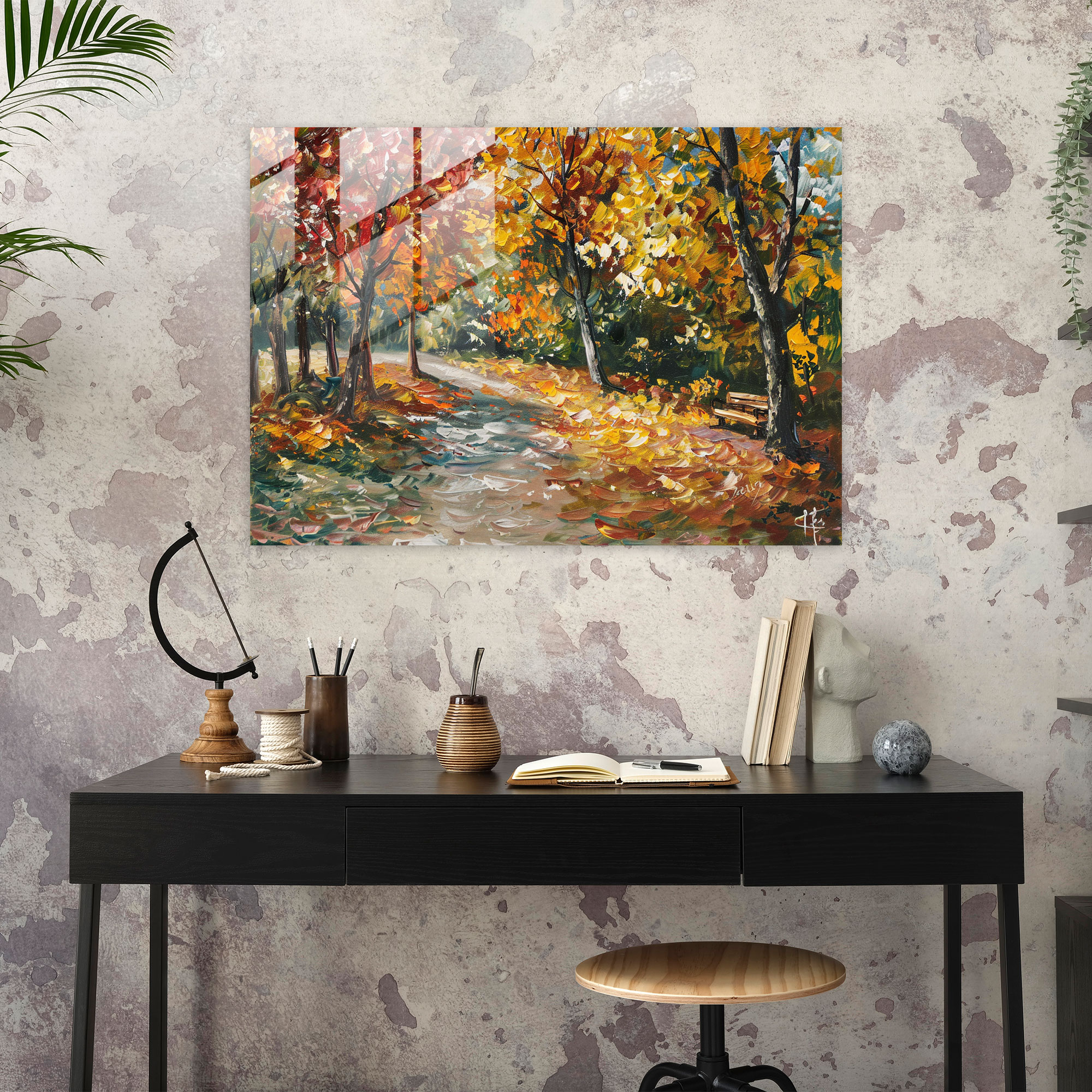 Leonid Afremov Glass Print Park Wall Art - Leonid Afremov, Leonid Afremov, Home Decoration, Wall Decoration