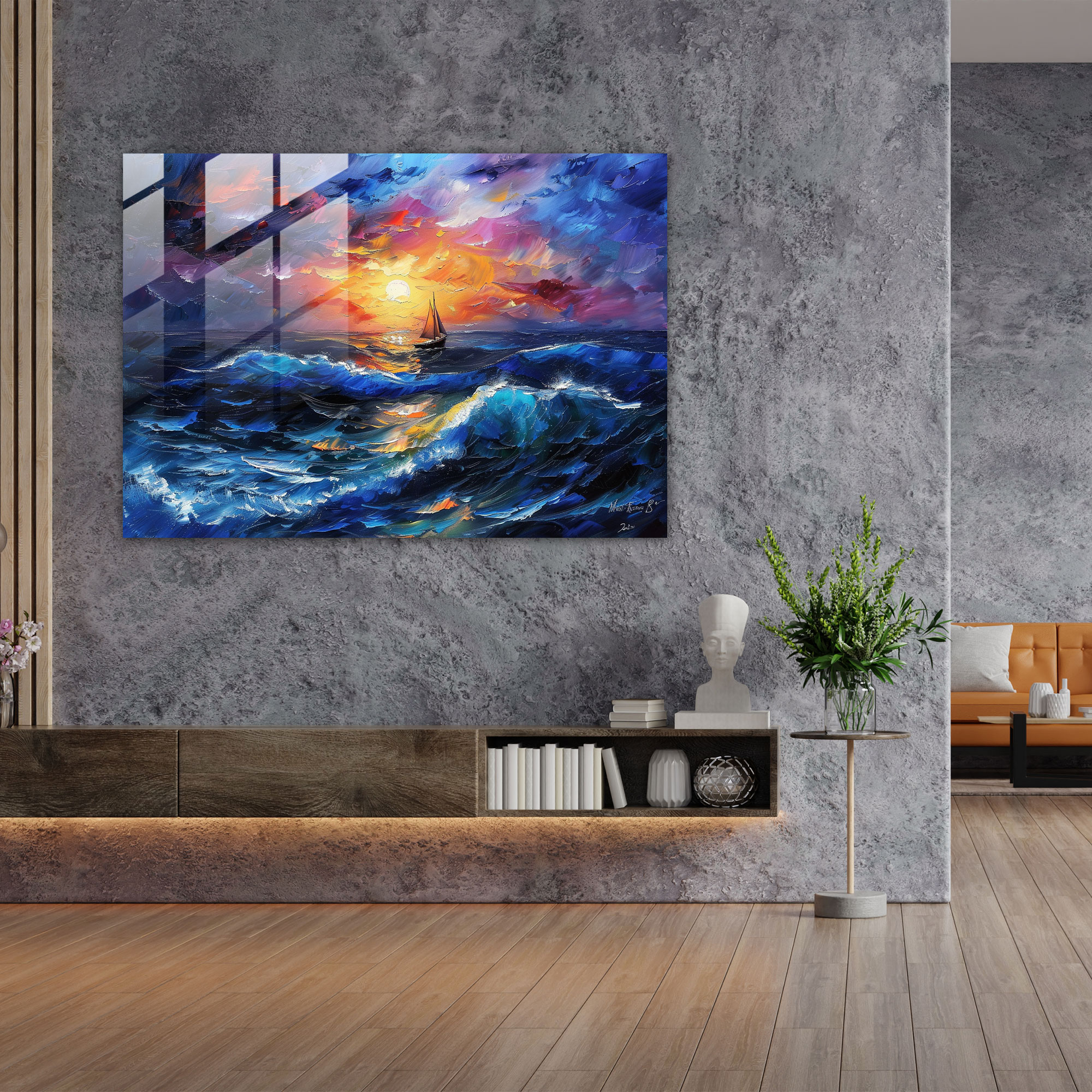 Leonid Afremov Glass Print Seascape Wall Art - Leonid Afremov, Home Decoration, Leonid Afremov, Modern Art