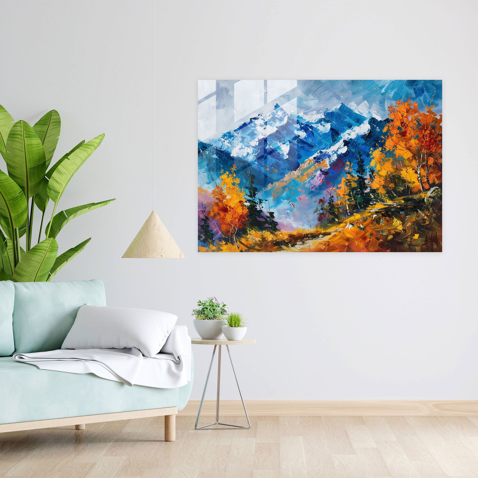 Leonid Afremov Glass Print Mountain Wall Art - Leonid Afremov, Home Decoration, Glass Wall Art, Modern Art