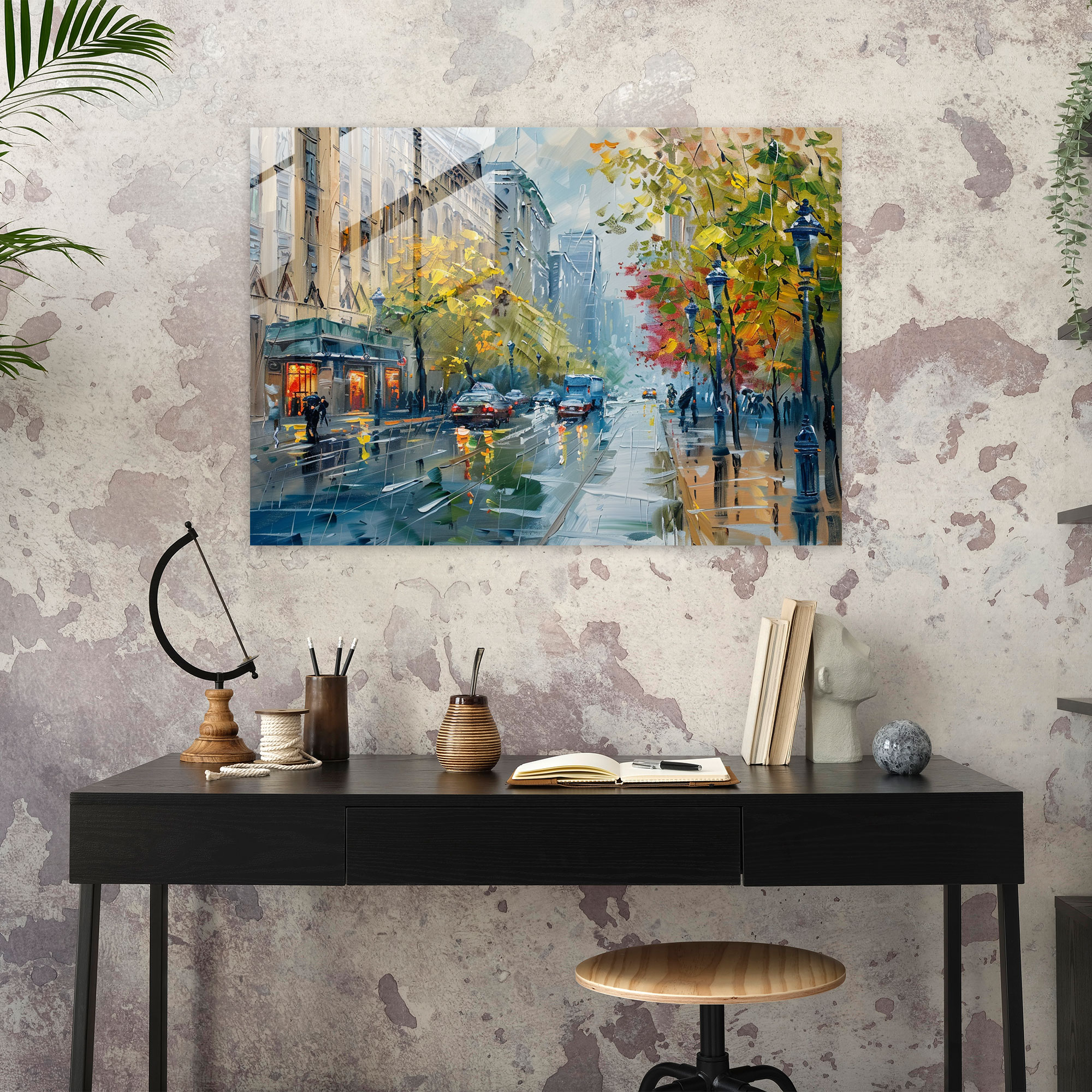Leonid Afremov Glass Print City Street Wall Art - Leonid Afremov, Glass Wall Art, Wall Decoration, Glass Print