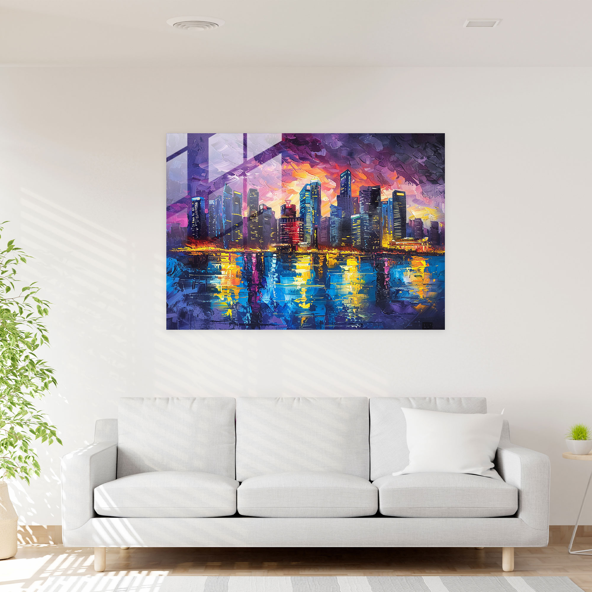 Leonid Afremov Glass Print Cityscape - Leonid Afremov, Wall Decoration, Glass Print, Glass Wall Art