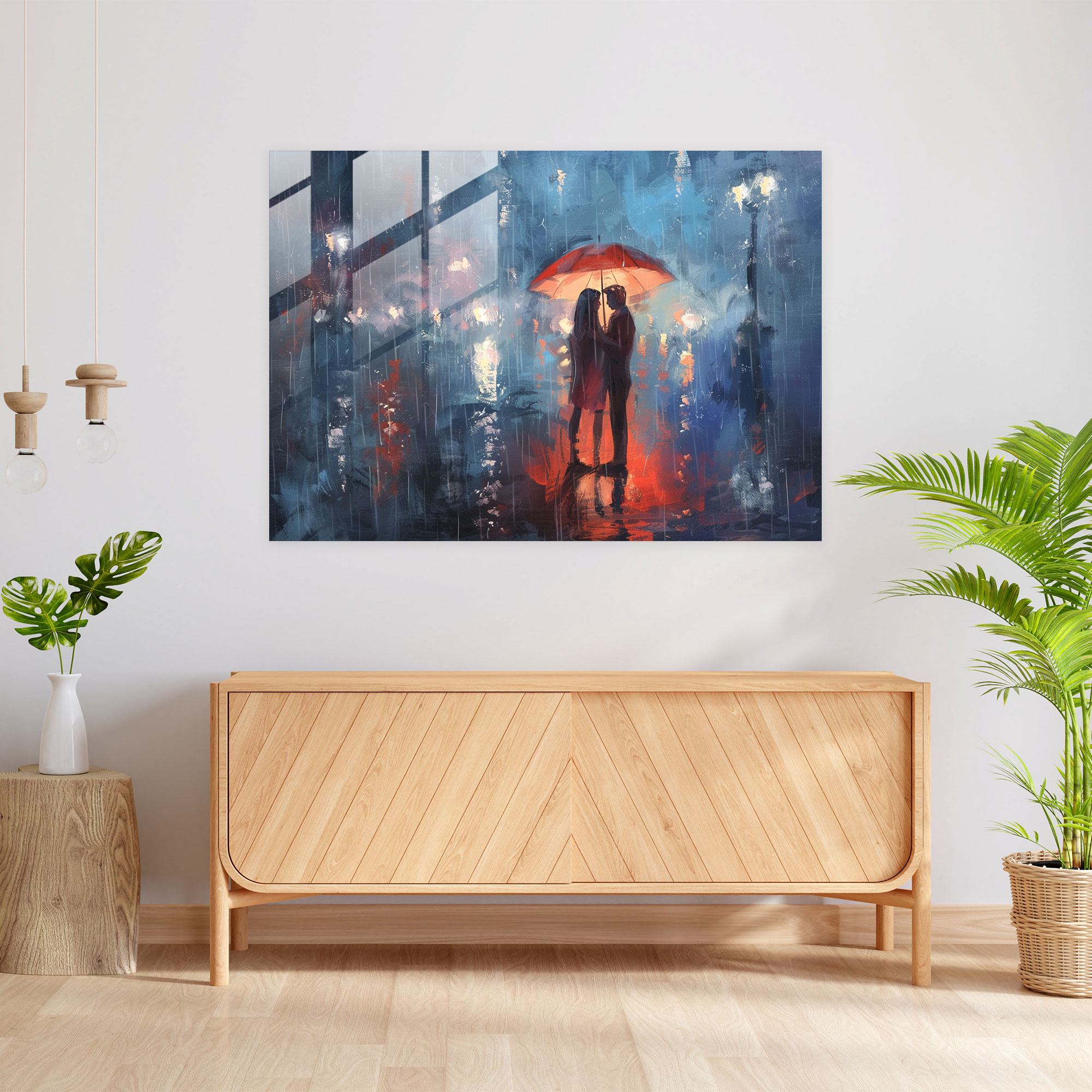 Leonid Afremov Glass Print Romantic Couple - Leonid Afremov, Glass Wall Art, Modern Art, Wall Decoration