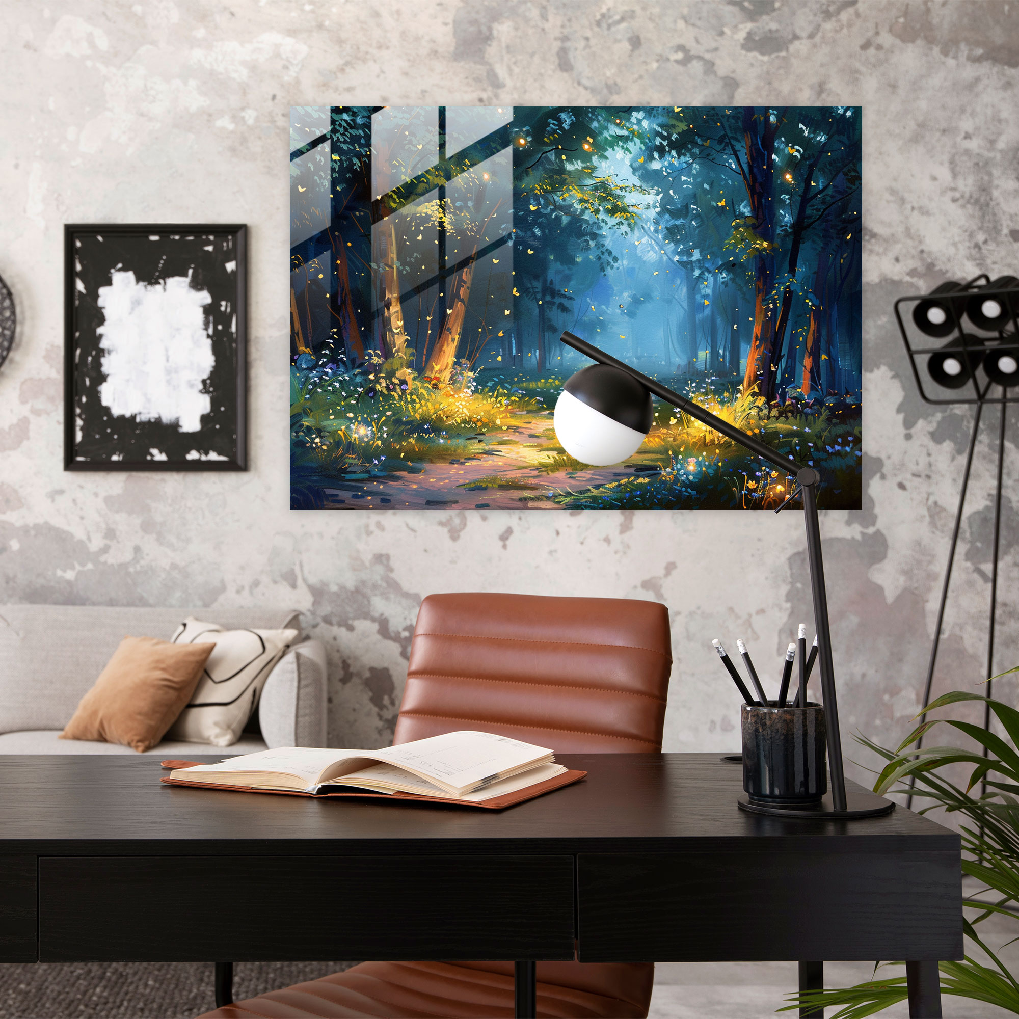 Leonid Afremov Glass Print Forest Clearing - Leonid Afremov, Modern Art, Glass Art, Glass Print