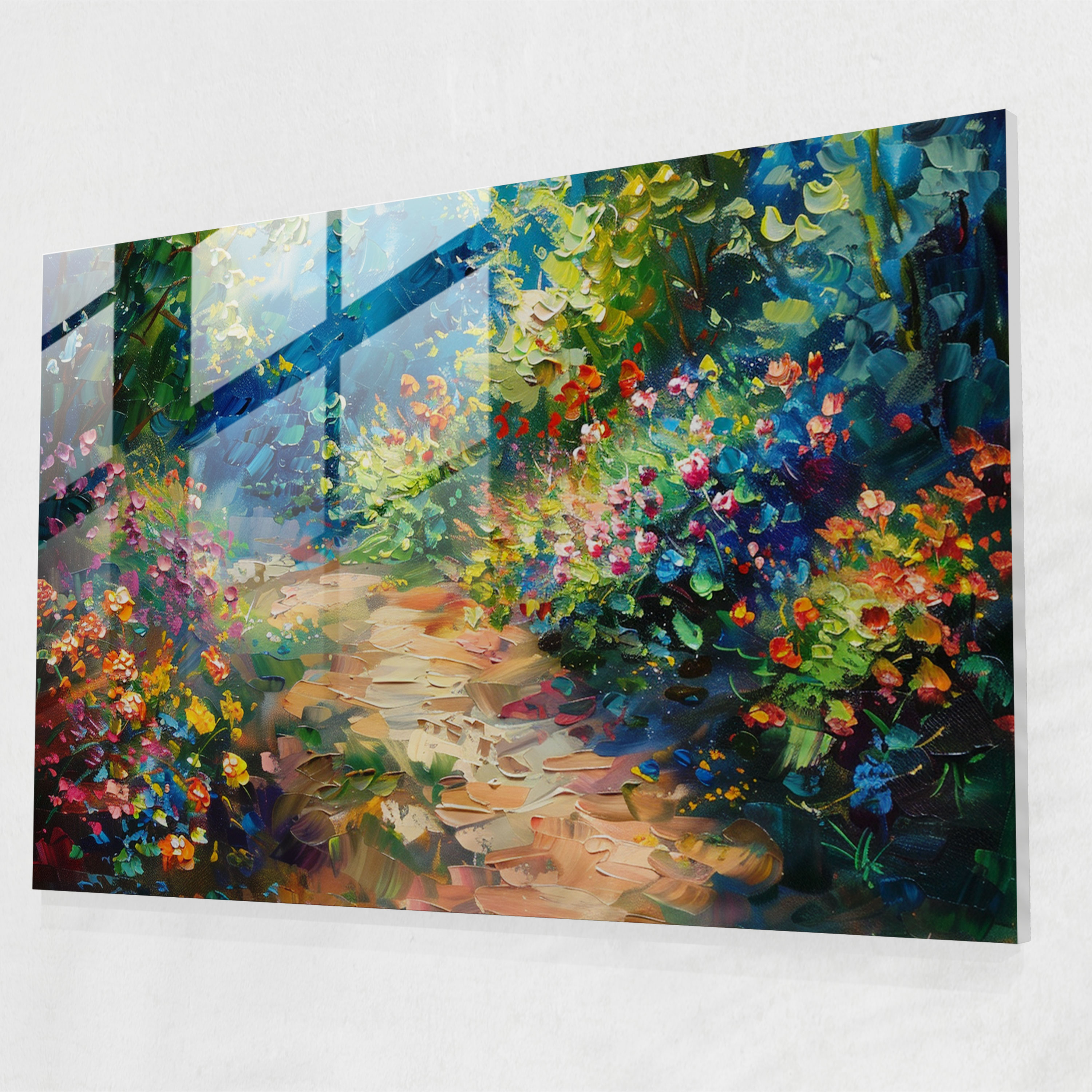 Leonid Afremov Glass Wall Art Enchanting Garden Path - Leonid Afremov, Glass Art, Home Decoration, Glass Print