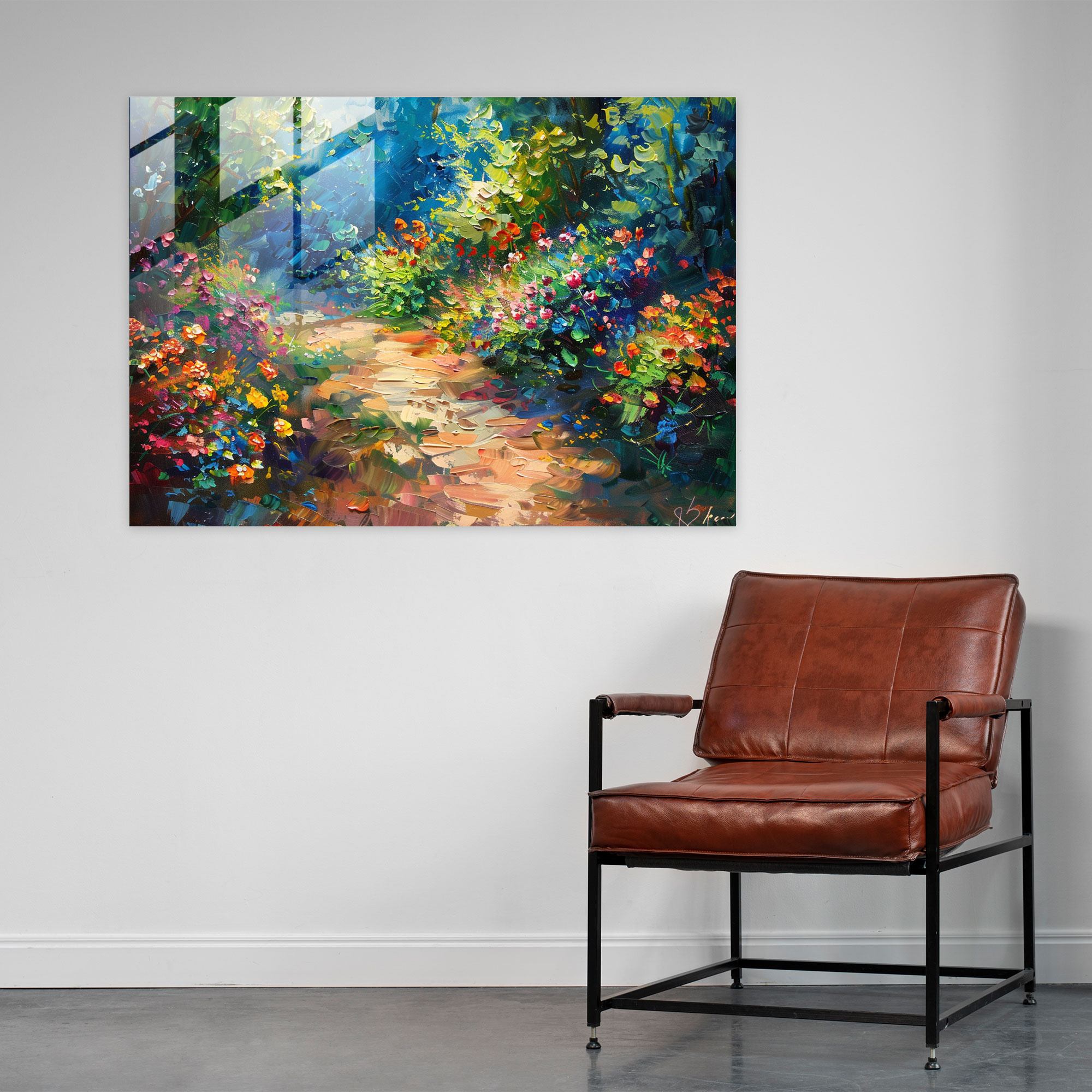 Leonid Afremov Glass Wall Art Enchanting Garden Path - Leonid Afremov, Glass Art, Home Decoration, Glass Print