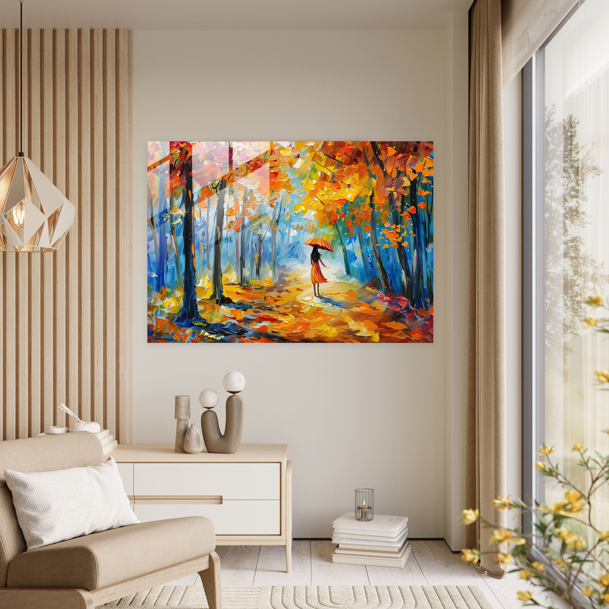 Whimsical Forest Glass Wall Art - Leonid Afremov, Glass Art, Home Decoration, Glass Wall Art