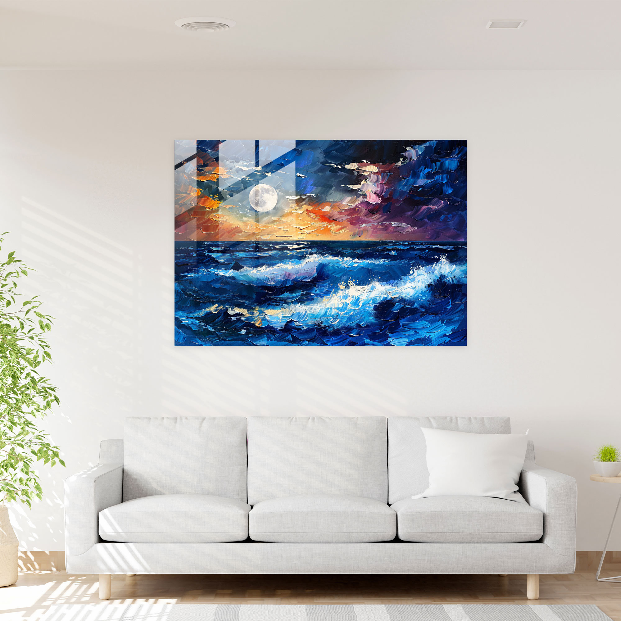 Dreamy Seascape Glass Wall Art - Leonid Afremov, Wall Decoration, Glass Print, Home Decoration